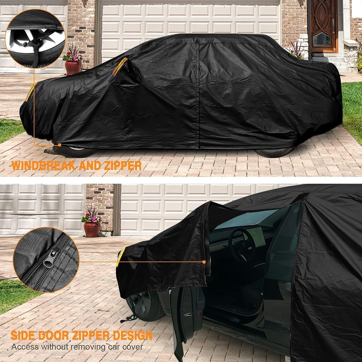 ORANGLES NEVERLAND Waterproof Heavy Duty Sedan Car Cover – All Weather Snowproof Anti-UV Windproof Outdoor Full Car Cover for BMW, Mercedes-Benz, Honda & More - high resolution display - Image 2 of 5 | perfect for office | California | Free Shipping ORANGLES