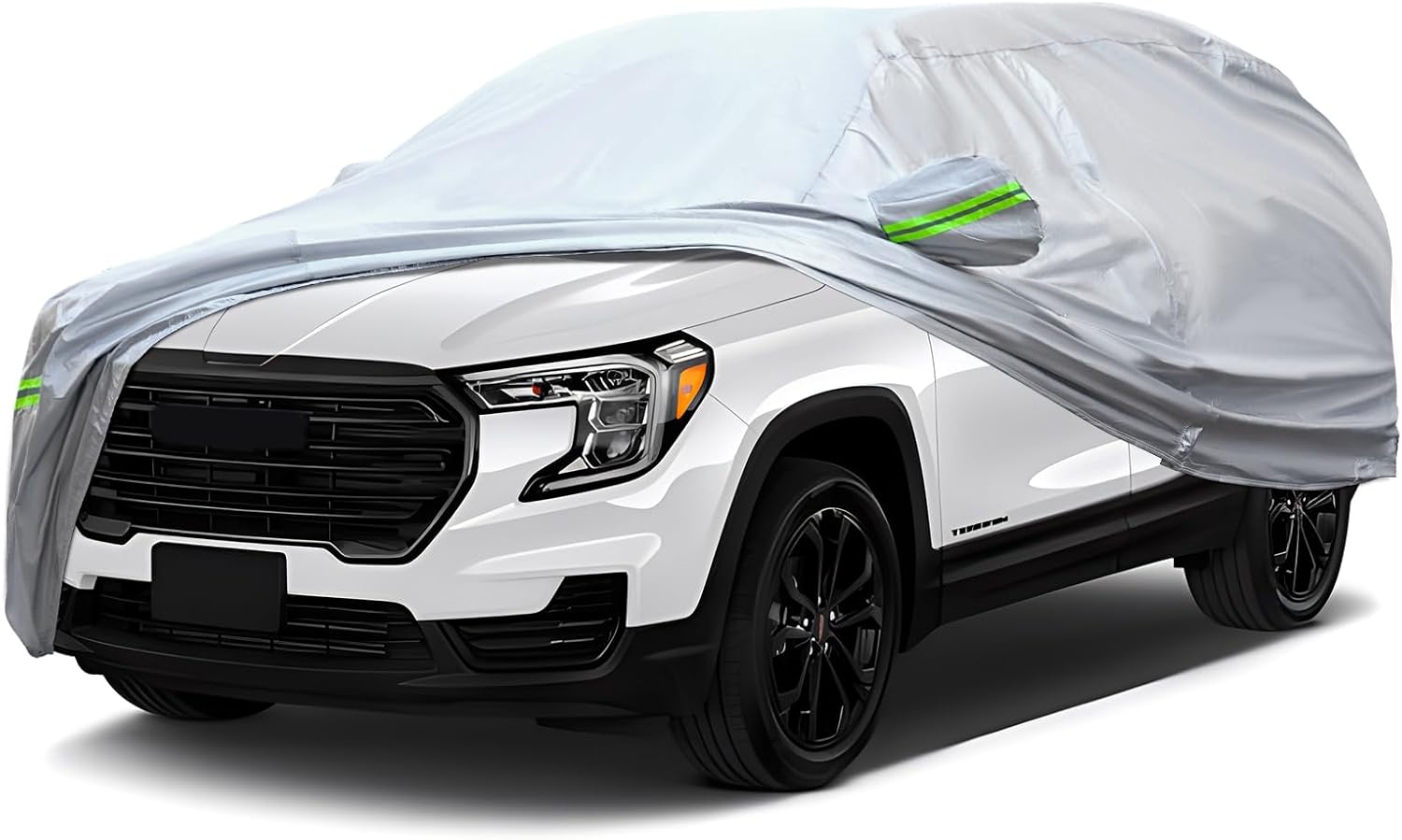6 Layers Full SUV Car Cover – Waterproof All Weather Outdoor Vehicle Cover with Sunshield, Snow Proof, UV Protection & Reflective Strips for SUVs 181-190 Inch