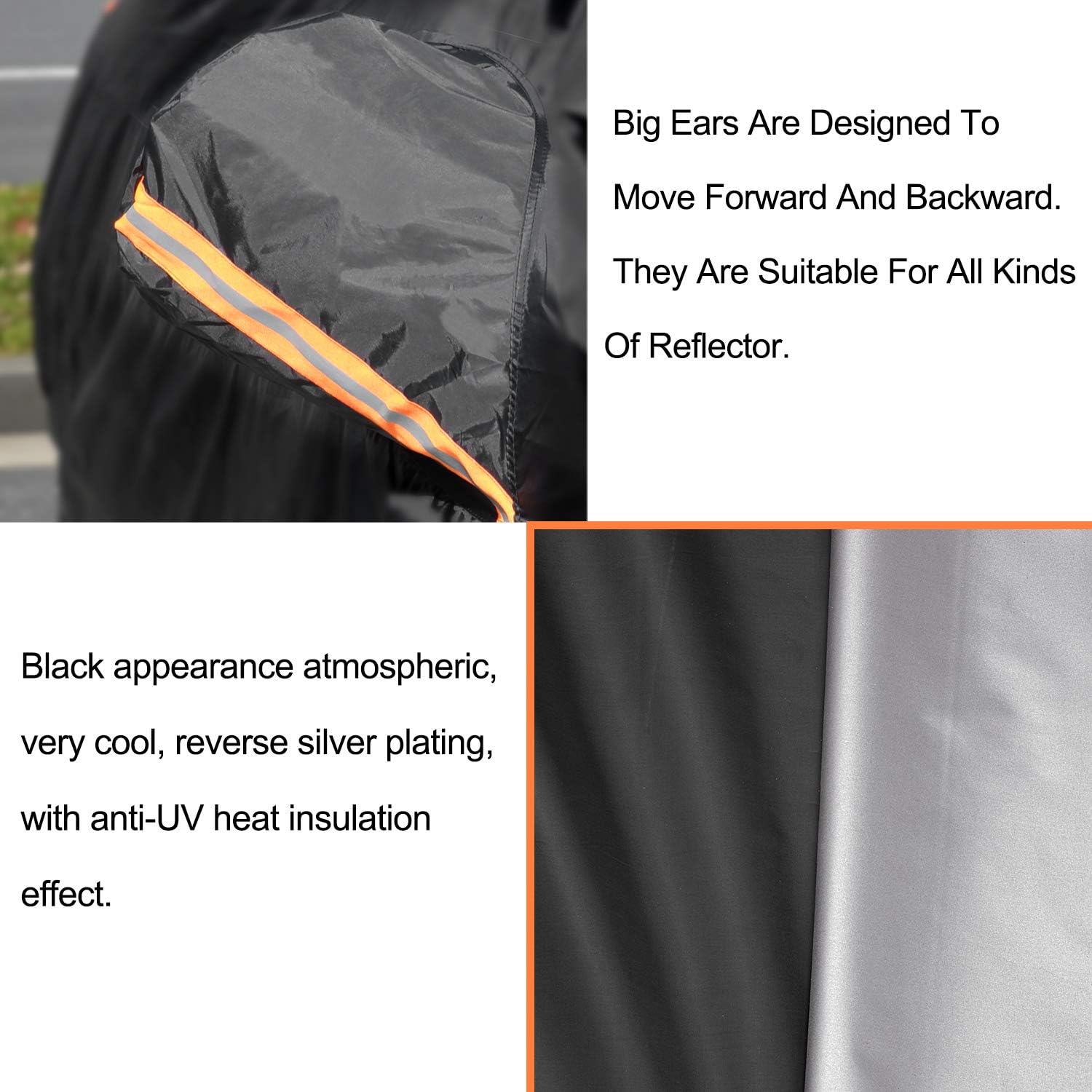 ORANGLES Full Sedan Car Cover Waterproof All Weather – Windproof Dustproof UV Protection Scratch Resistant Universal Indoor & Outdoor Vehicle Cover - detailed closeup view - Image 3 of 5 | great for travel | Texas | Free Shipping ORANGLES