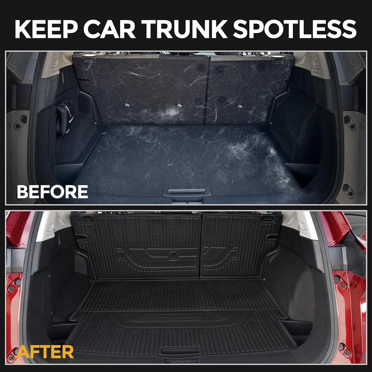 ORANGLES Full Coverage Floor Mats Set for Nissan Rogue 2021–2026 – All Weather Floor Mats, Cargo Mat, Backrest Protectors & Door Sill Guards (Not for Sport Models) - detailed closeup view - Image 3 of 6 | great for travel | Texas | Free Shipping ORANGLES