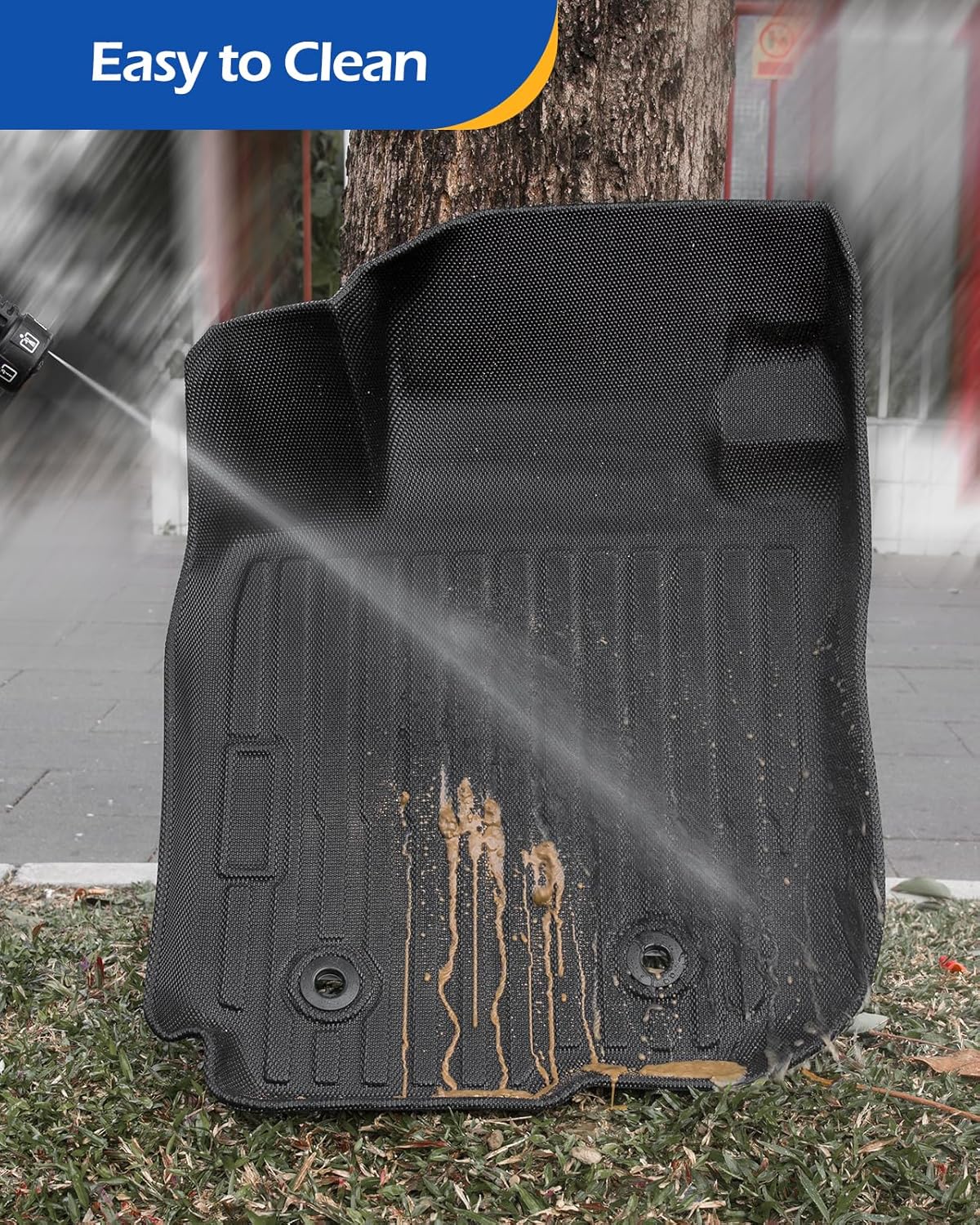 ORANGLES Custom Fit All Weather Floor Mats for Toyota RAV4 2006–2012 (Without 3rd Row Seat) – Heavy Duty Rubber Floor Liners & Cargo Mat Full Set - detailed closeup view - Image 3 of 6 | great for travel | Texas | Free Shipping ORANGLES