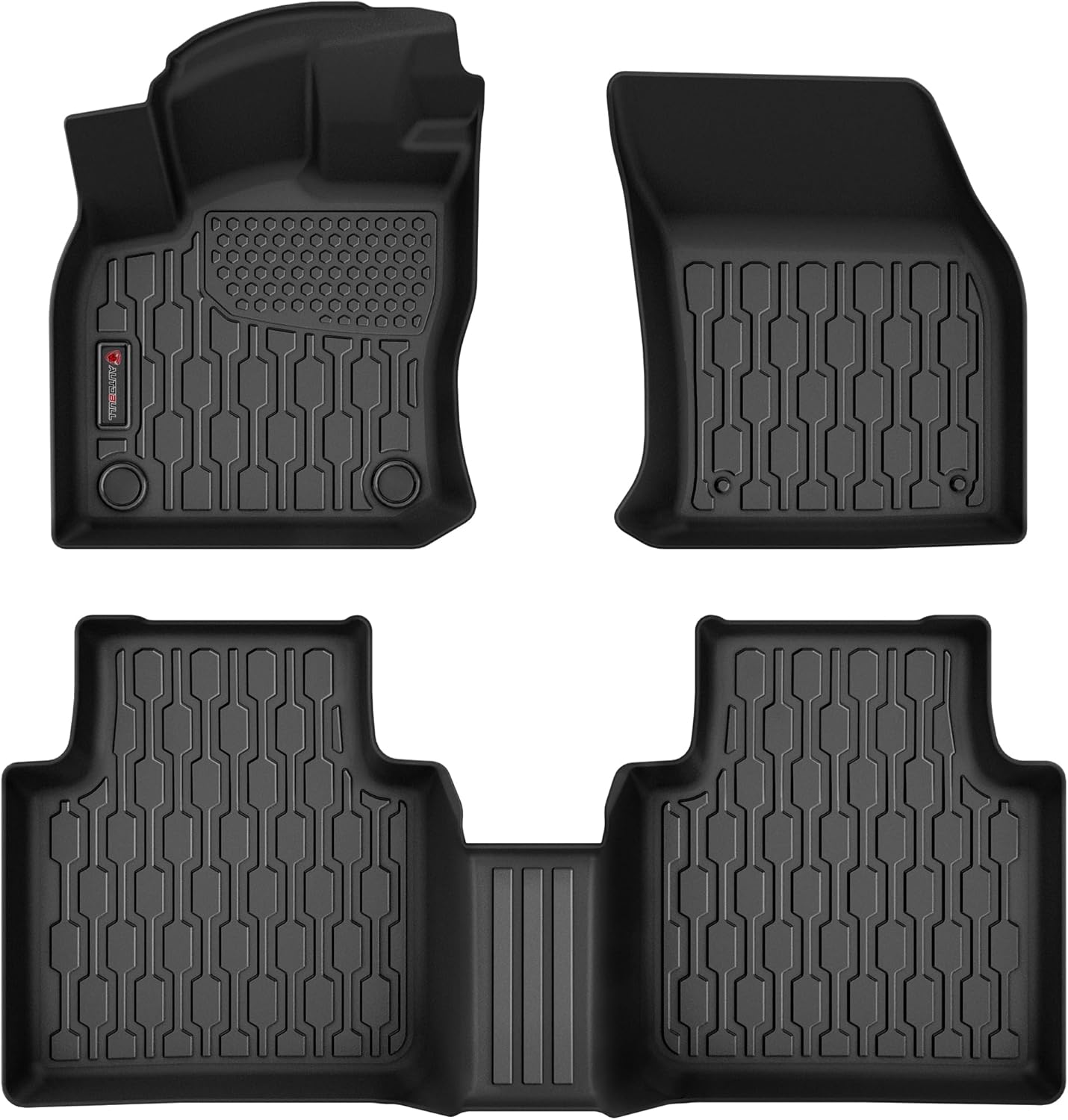 Custom Fit All Weather TPE Floor Mats for Volkswagen Tiguan 2018–2024 – Waterproof 1st & 2nd Row Floor Liners (Black)