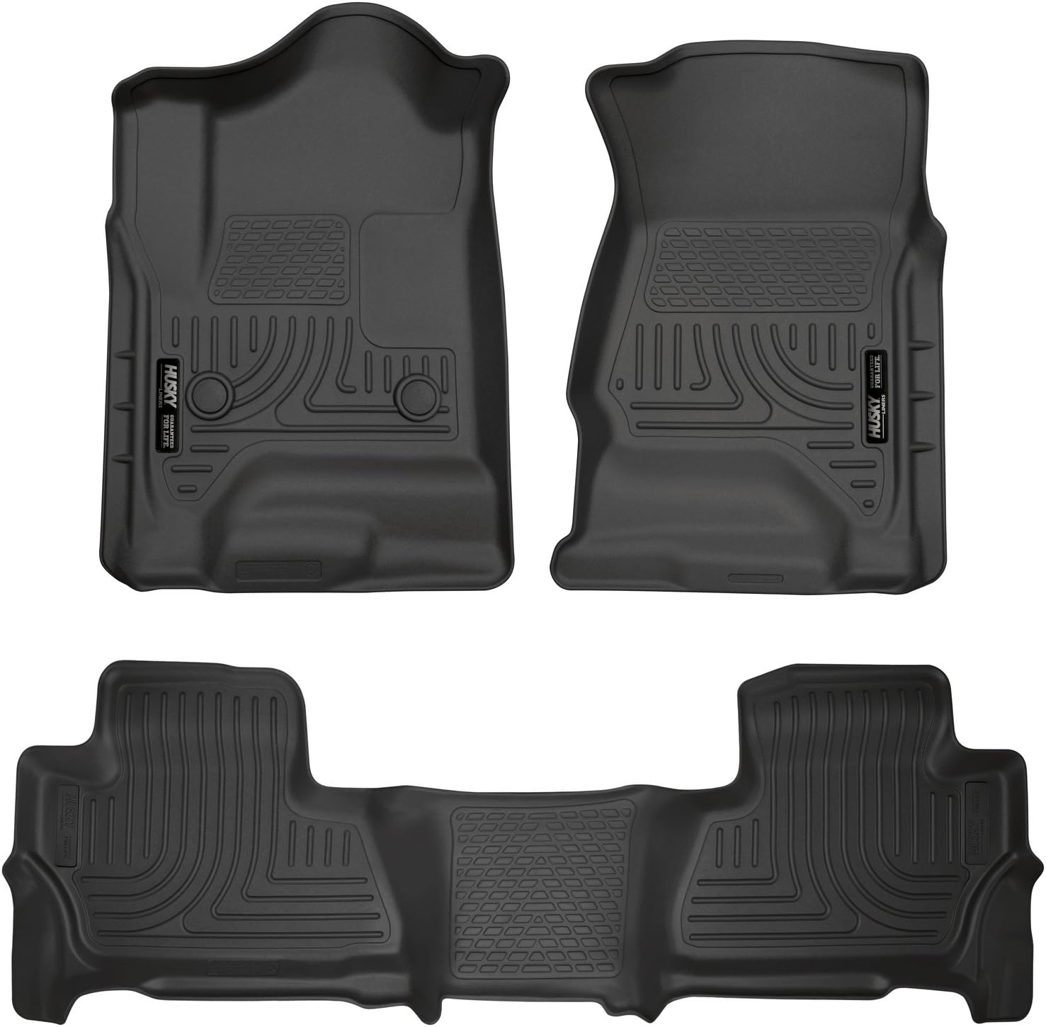 Husky Liners Weatherbeater Floor Mats – Fits Chevrolet Tahoe & GMC Yukon (2015–2020) – Front & 2nd Row 3-Piece All Weather Floor Liners (Black)