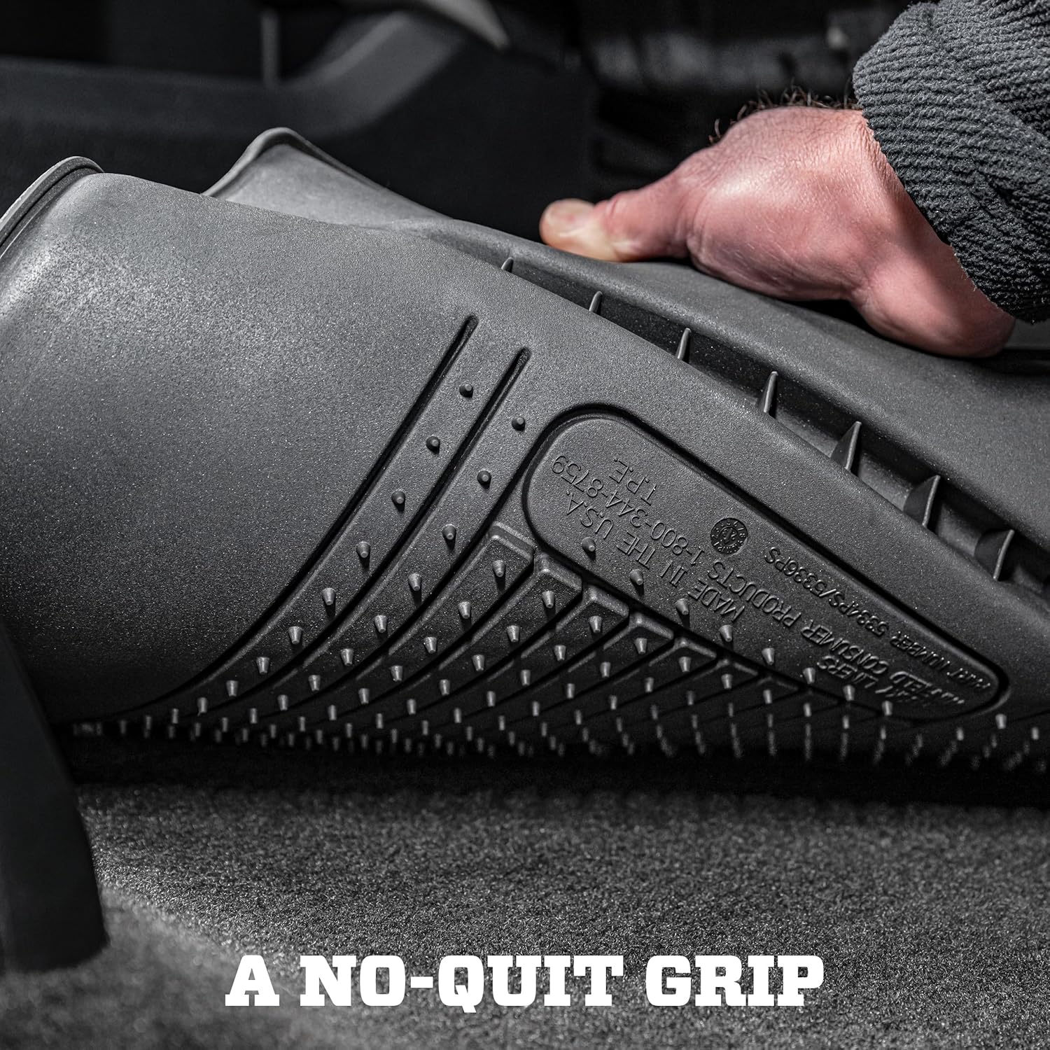 ORANGLES Husky Liners Weatherbeater Floor Mats – Fits Chevrolet Tahoe & GMC Yukon (2015–2020) – Front & 2nd Row 3-Piece All Weather Floor Liners (Black) - high resolution display - Image 2 of 5 | perfect for office | California | Free Shipping ORANGLES