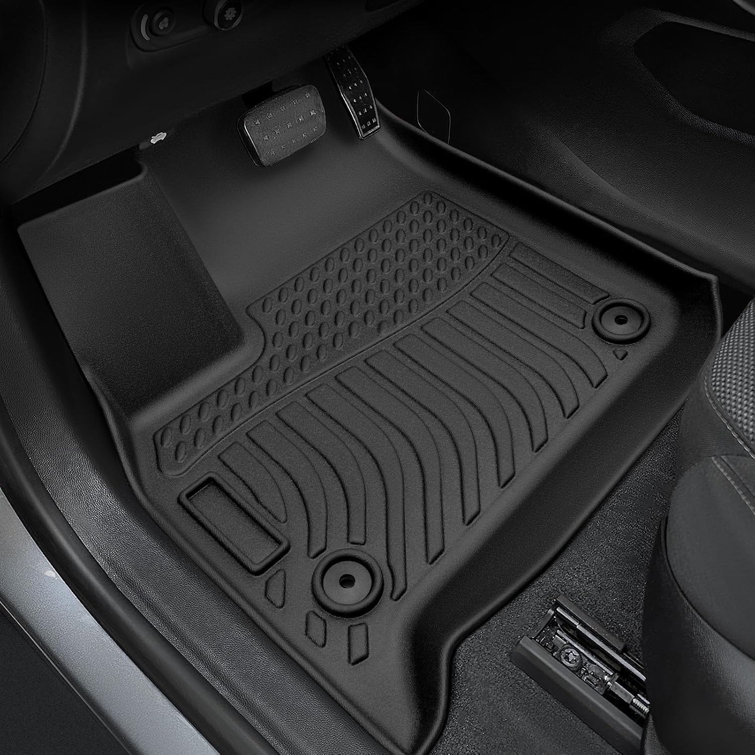 ORANGLES All Weather Floor Mats & Cargo Liner for Chevrolet Traverse 2018–2023 (7-Seater Bucket Seats) – TPE Rubber Custom Fit Floor Liners & Trunk Mat (Fits 2024 Traverse Limited) - angled perspective - Image 4 of 5 | excellent for daily use | New York | Free Shipping ORANGLES