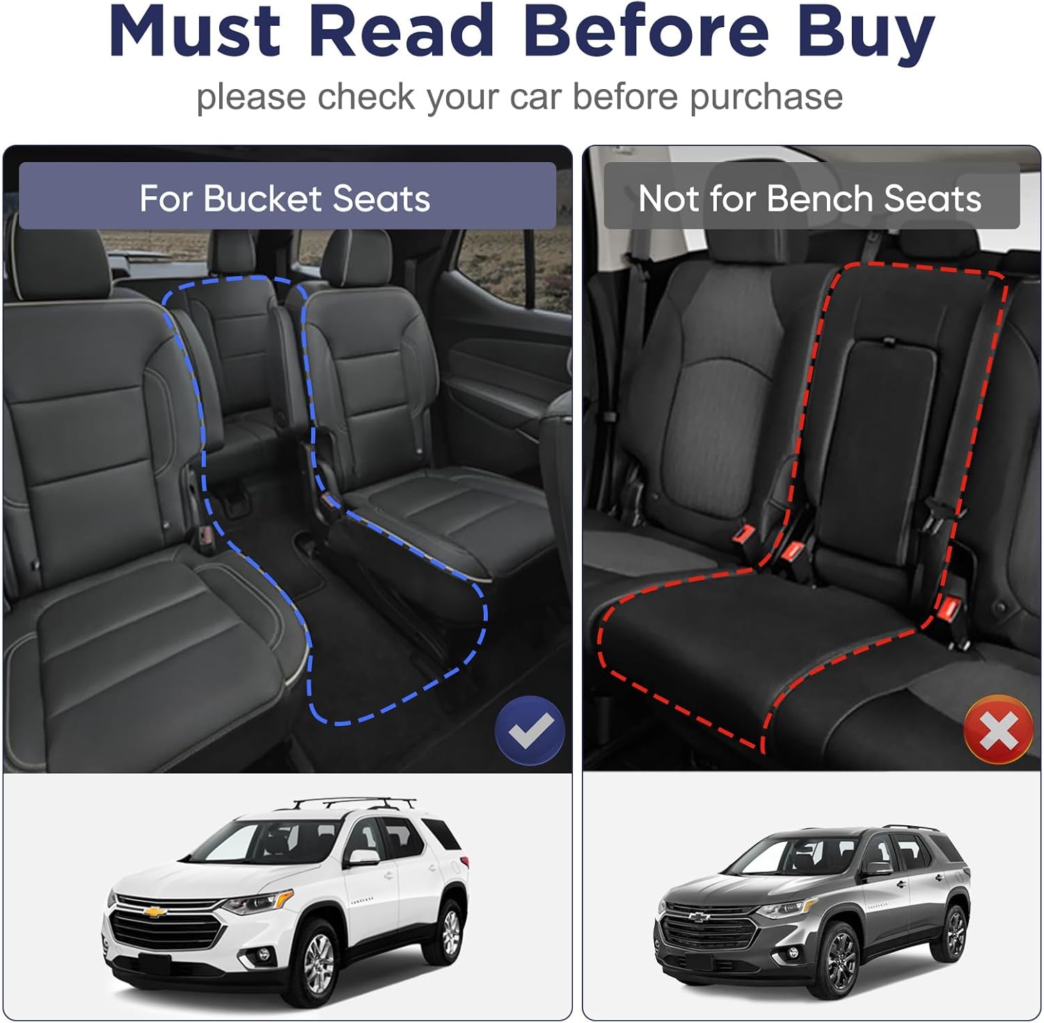 ORANGLES All Weather Floor Mats & Cargo Liner for Chevrolet Traverse 2018–2023 (7-Seater Bucket Seats) – TPE Rubber Custom Fit Floor Liners & Trunk Mat (Fits 2024 Traverse Limited) - full product showcase - Image 5 of 5 | suitable for professionals | Florida | Free Shipping ORANGLES