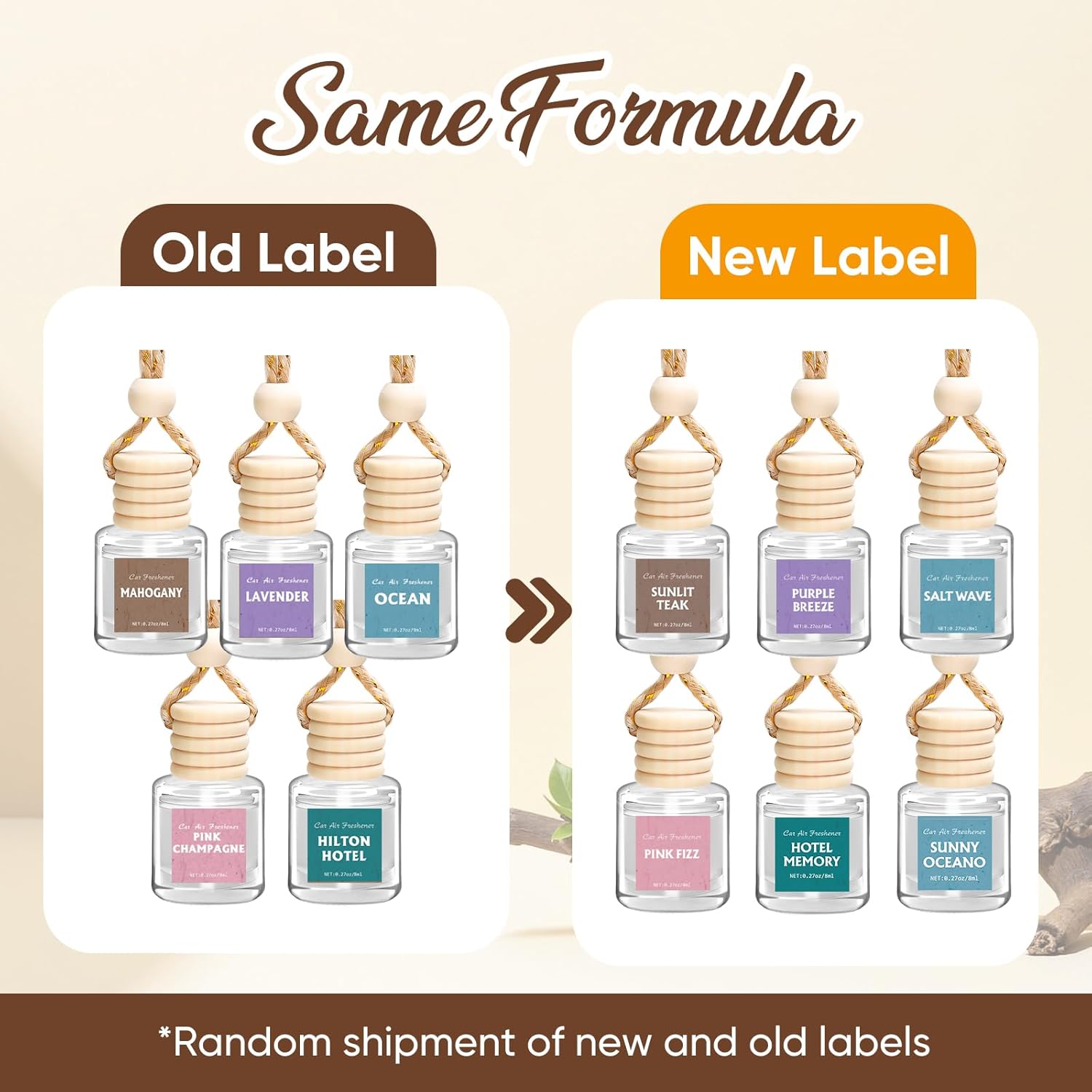ORANGLES AROIC Car Air Freshener for Women – 6 Pack Hanging Essential Oil Diffuser Set, Cute Car Interior Decor & Odor Eliminator Gift for Mom - angled perspective - Image 4 of 5 | excellent for daily use | New York | Free Shipping ORANGLES