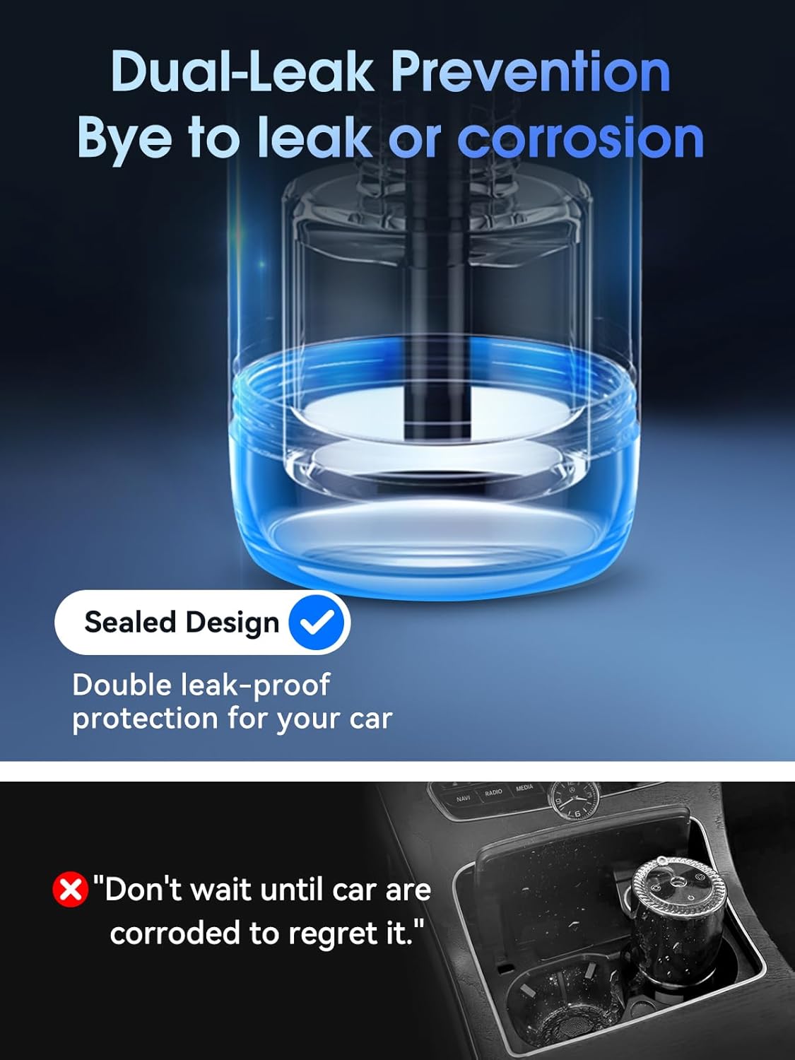 ORANGLES Ceeniu Smart Car Air Freshener – Ultrasonic Mist Aroma Diffuser with Auto On/Off, Adjustable Natural Cologne Fragrance & Built-In Battery - high resolution display - Image 2 of 6 | perfect for office | California | Free Shipping ORANGLES
