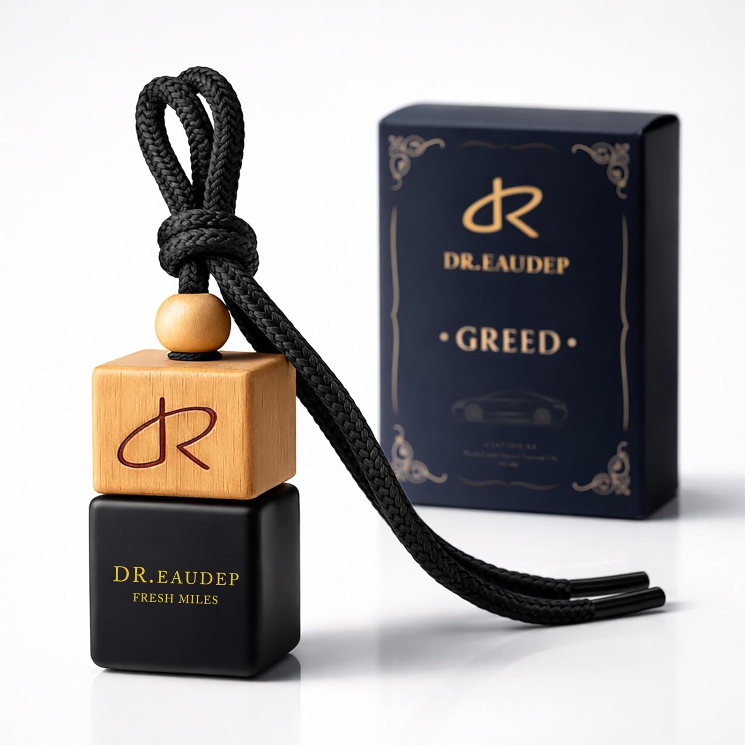 Greed Car Air Freshener – Aventos Inspired Cologne Scent Hanging Diffuser with Premium Essential Oils, Masculine Woody Leather Luxury Car Fragrance for Men