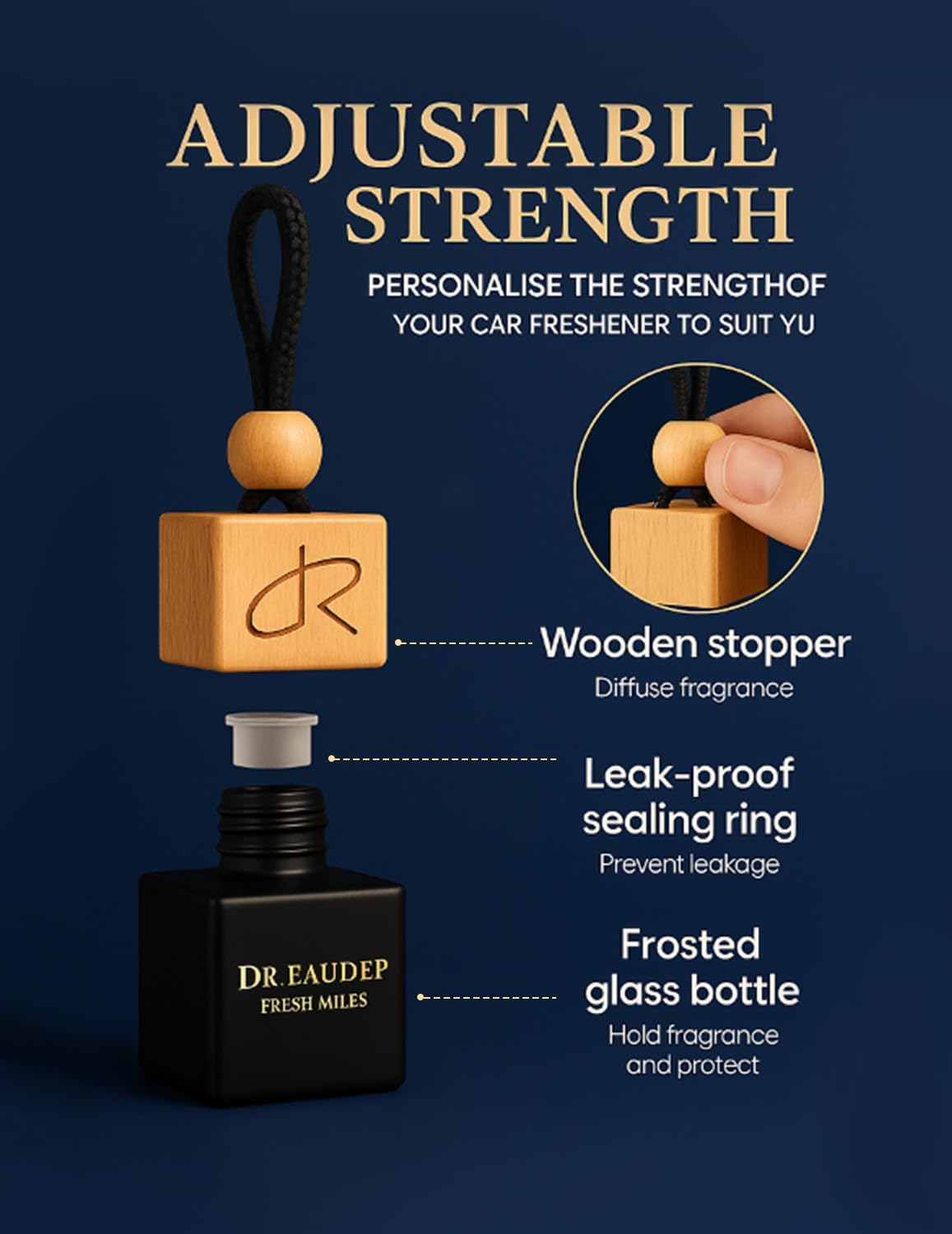 ORANGLES Greed Car Air Freshener – Aventos Inspired Cologne Scent Hanging Diffuser with Premium Essential Oils, Masculine Woody Leather Luxury Car Fragrance for Men - high resolution display - Image 2 of 5 | perfect for office | California | Free Shipping ORANGLES