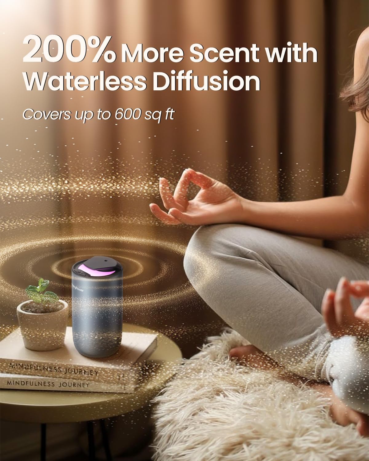 ORANGLES Smart Waterless Essential Oil Diffuser – Rechargeable Car Air Freshener with 3 Mist Modes, LED Lights & Auto On/Off Aroma Diffuser - full product showcase - Image 5 of 5 | suitable for professionals | Florida | Free Shipping ORANGLES