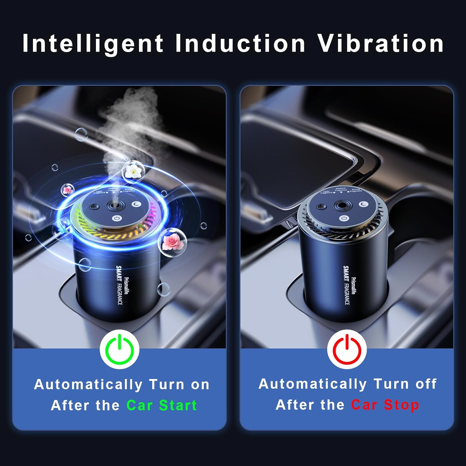 ORANGLES 2025 Upgrade Smart Car Air Freshener Diffuser – Rechargeable Ultrasonic Car Freshener with Starlight Projector, Atmosphere Light & Auto On/Off (50ML) - angled perspective - Image 4 of 4 | excellent for daily use | New York | Free Shipping ORANGLES