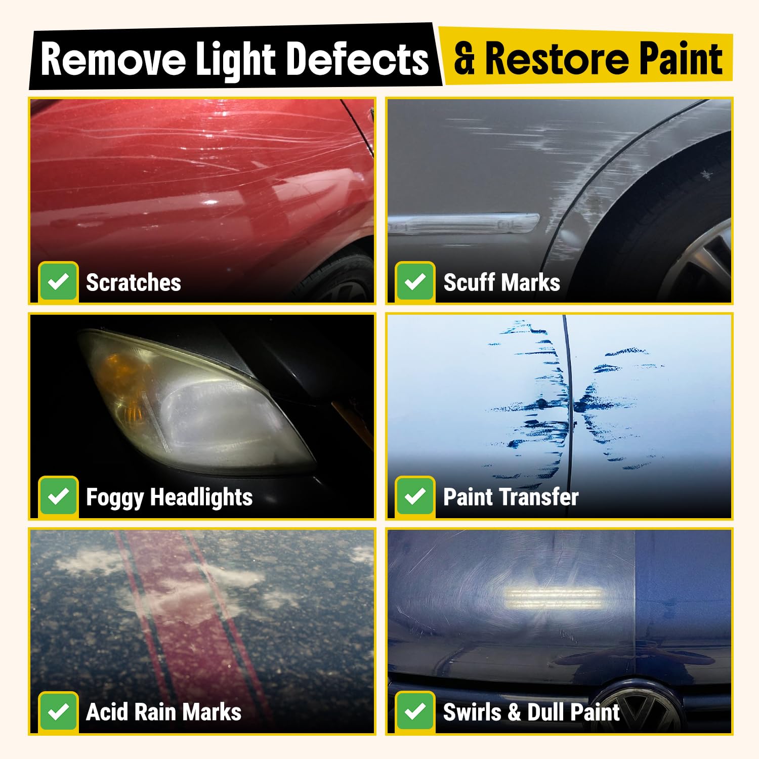 ORANGLES Carfidant Scratch Repair & Swirl Remover Kit – Car Paint Scratch Remover, Restorer Compound with Buffer Pad for Polishing & Waxing (8.4 fl oz) - full product showcase - Image 5 of 5 | suitable for professionals | Florida | Free Shipping ORANGLES