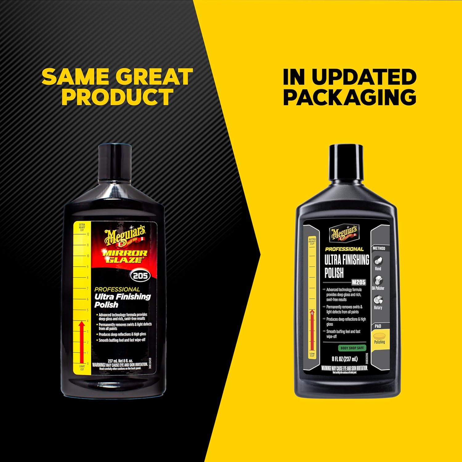 ORANGLES Meguiar's M205 Mirror Glaze Ultra Finishing Polish – High Gloss Swirl & Defect Remover Automotive Polish (8 Oz) - angled perspective - Image 4 of 5 | excellent for daily use | New York | Free Shipping ORANGLES