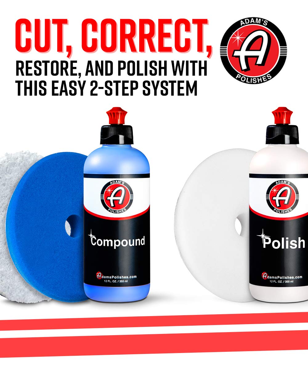 ORANGLES Adam's Polishes 2-Step Polishing System Combo (12oz) – Silicone-Free Body Shop Safe Paint Correction & Finishing Kit for Clear Coat, Gel Coat & Single Stage Finishes - full product showcase - Image 5 of 5 | suitable for professionals | Florida | Free Shipping ORANGLES