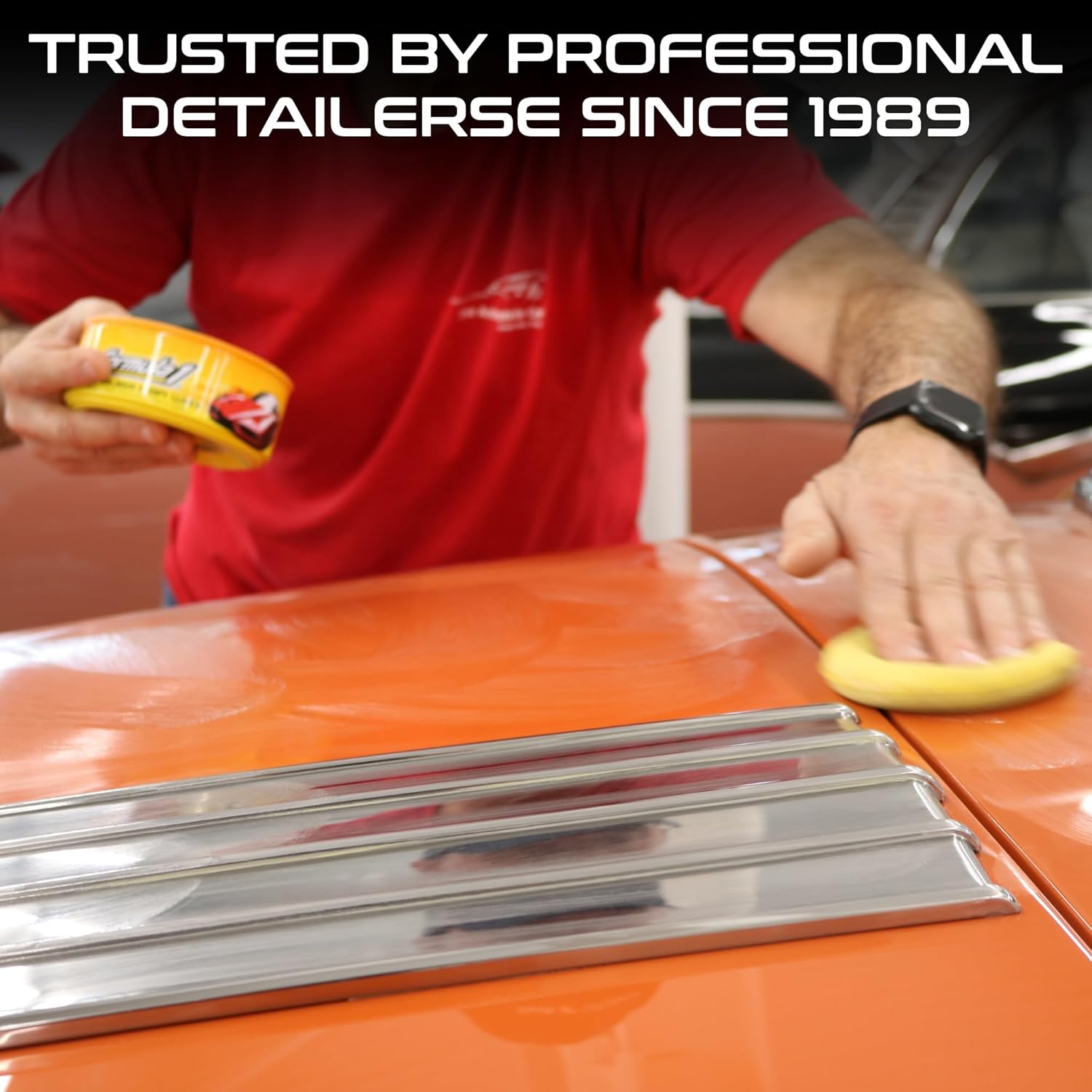 ORANGLES Formula 1 Carnauba Car Wax Paste – High Gloss Shine & Paint Protection Polish with Micropolishing Agents, Removes Haze & Swirl Marks (8 oz) - high resolution display - Image 2 of 5 | perfect for office | California | Free Shipping ORANGLES