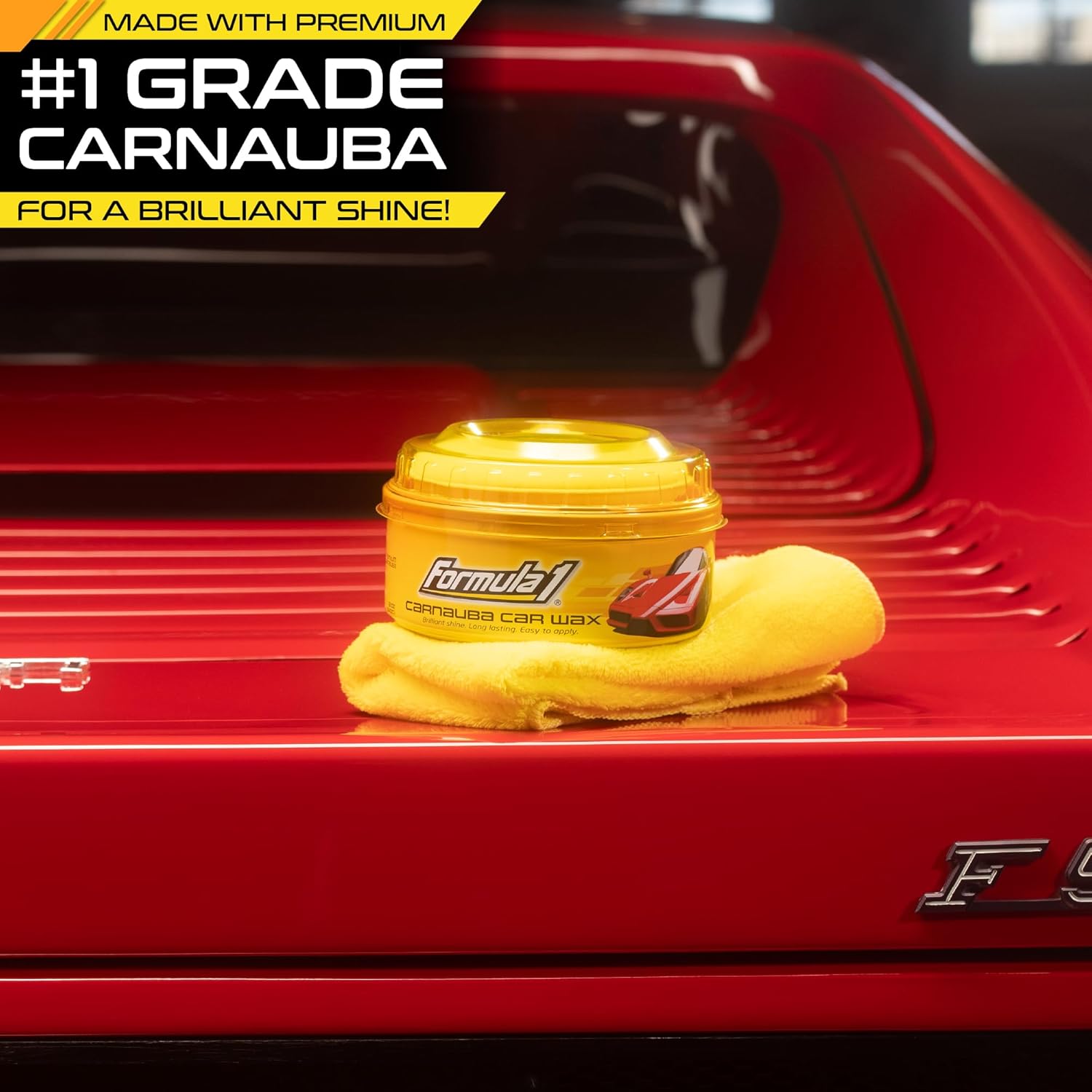 ORANGLES Formula 1 Carnauba Car Wax Paste – High Gloss Shine & Paint Protection Polish with Micropolishing Agents, Removes Haze & Swirl Marks (8 oz) - angled perspective - Image 4 of 5 | excellent for daily use | New York | Free Shipping ORANGLES