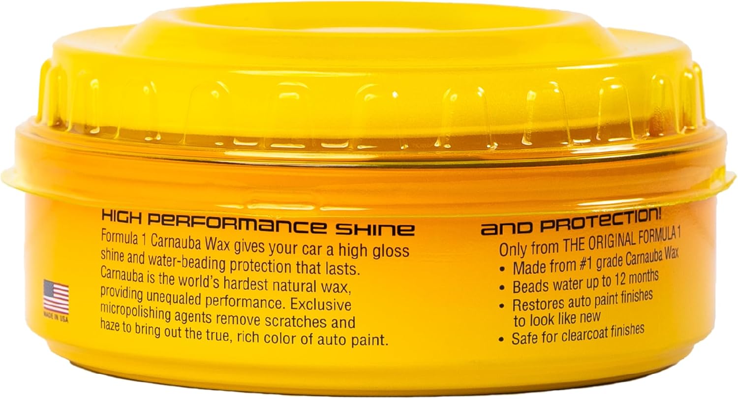 ORANGLES Formula 1 Carnauba Car Wax Paste – High Gloss Shine & Paint Protection Polish with Micropolishing Agents, Removes Haze & Swirl Marks (8 oz) - full product showcase - Image 5 of 5 | suitable for professionals | Florida | Free Shipping ORANGLES