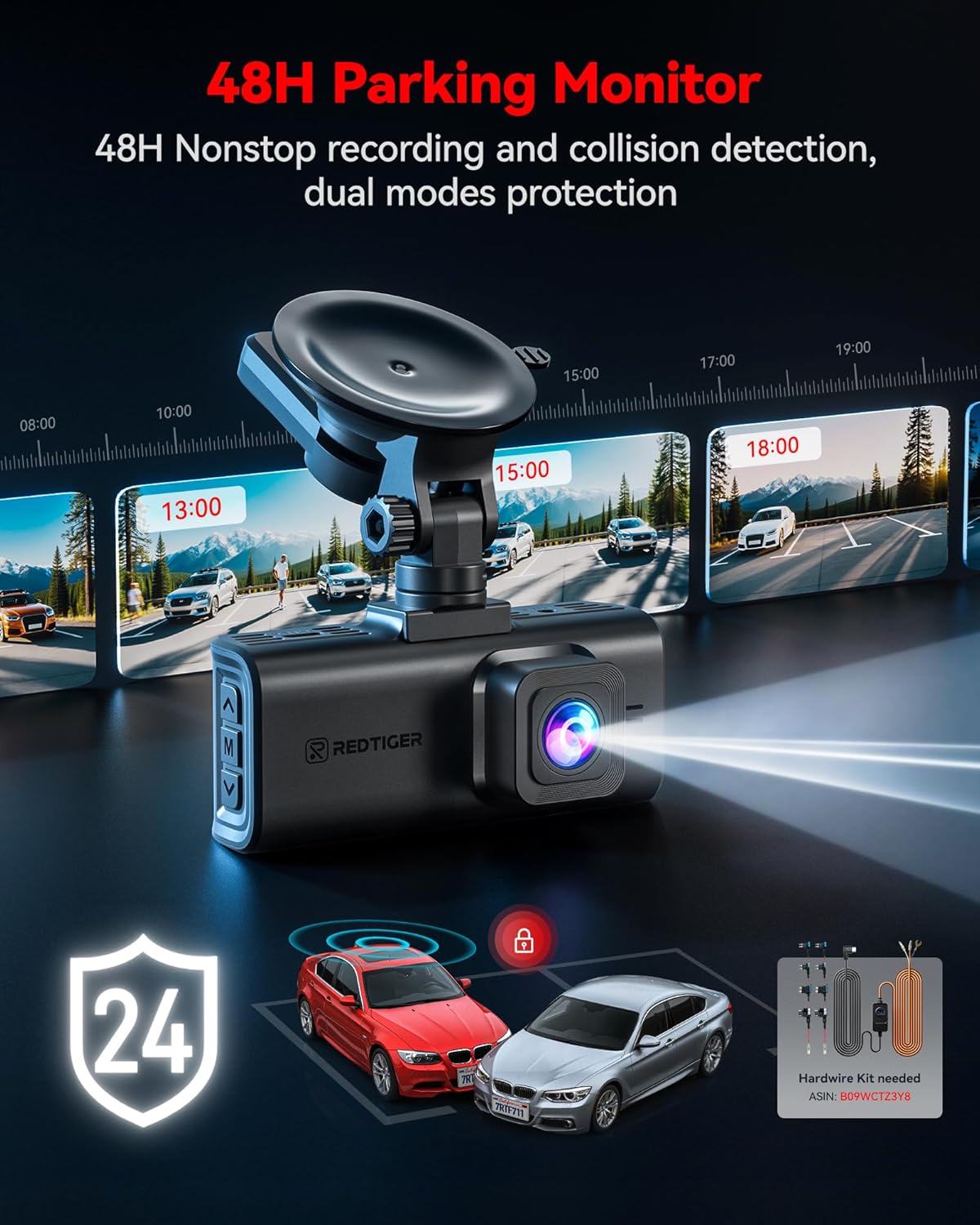 ORANGLES REDTIGER F7N Touch 4K STARVIS 2 Dash Cam Front & Rear – 5GHz WiFi Car Camera with GPS, Voice Control, Touch Screen & 128GB Card Included - high resolution display - Image 2 of 6 | perfect for office | California | Free Shipping ORANGLES