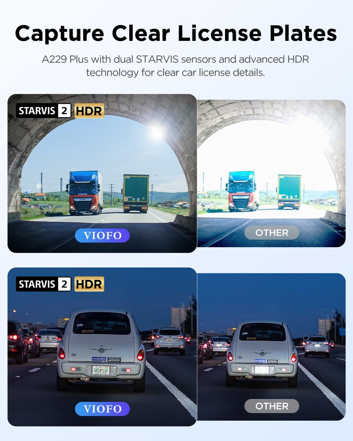 ORANGLES VIOFO A229 Plus Dash Cam Front & Rear – Dual STARVIS 2 HDR 1440P Car Camera with 5GHz WiFi, Voice Control & Ultra-Precise GPS - high resolution display - Image 2 of 4 | perfect for office | California | Free Shipping ORANGLES