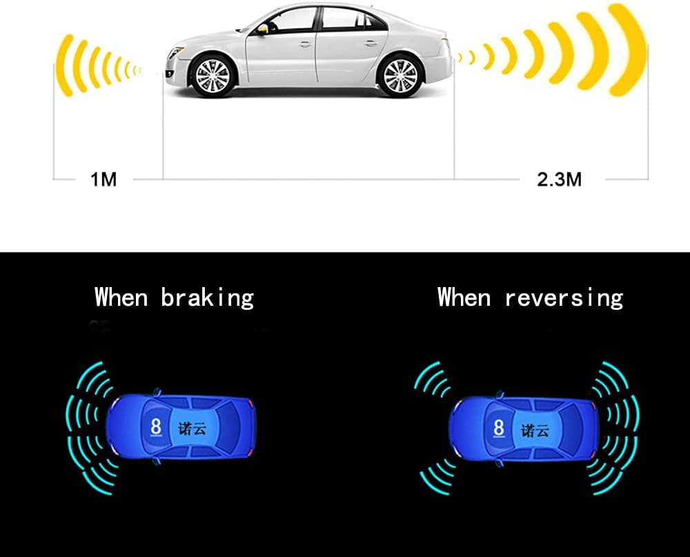 ORANGLES Backup Parktronic System – Car Reverse Parking Sensor Kit with 8 Ultrasonic Sensors, LCD Distance Display & Sound Warning for Safe Parking Assist - angled perspective - Image 4 of 4 | excellent for daily use | New York | Free Shipping ORANGLES