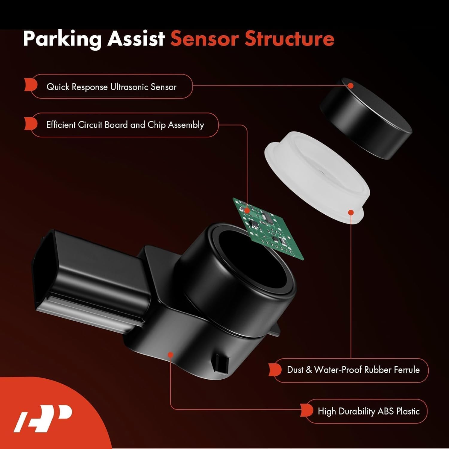 ORANGLES A-Premium 4-Piece Rear PDC Parking Sensor Kit – Compatible with Ford F-150 (2009–2014) & Lincoln Mark LT (2010–2014) | OEM Replacement 9L3Z-15K859-D - detailed closeup view - Image 3 of 5 | great for travel | Texas | Free Shipping ORANGLES