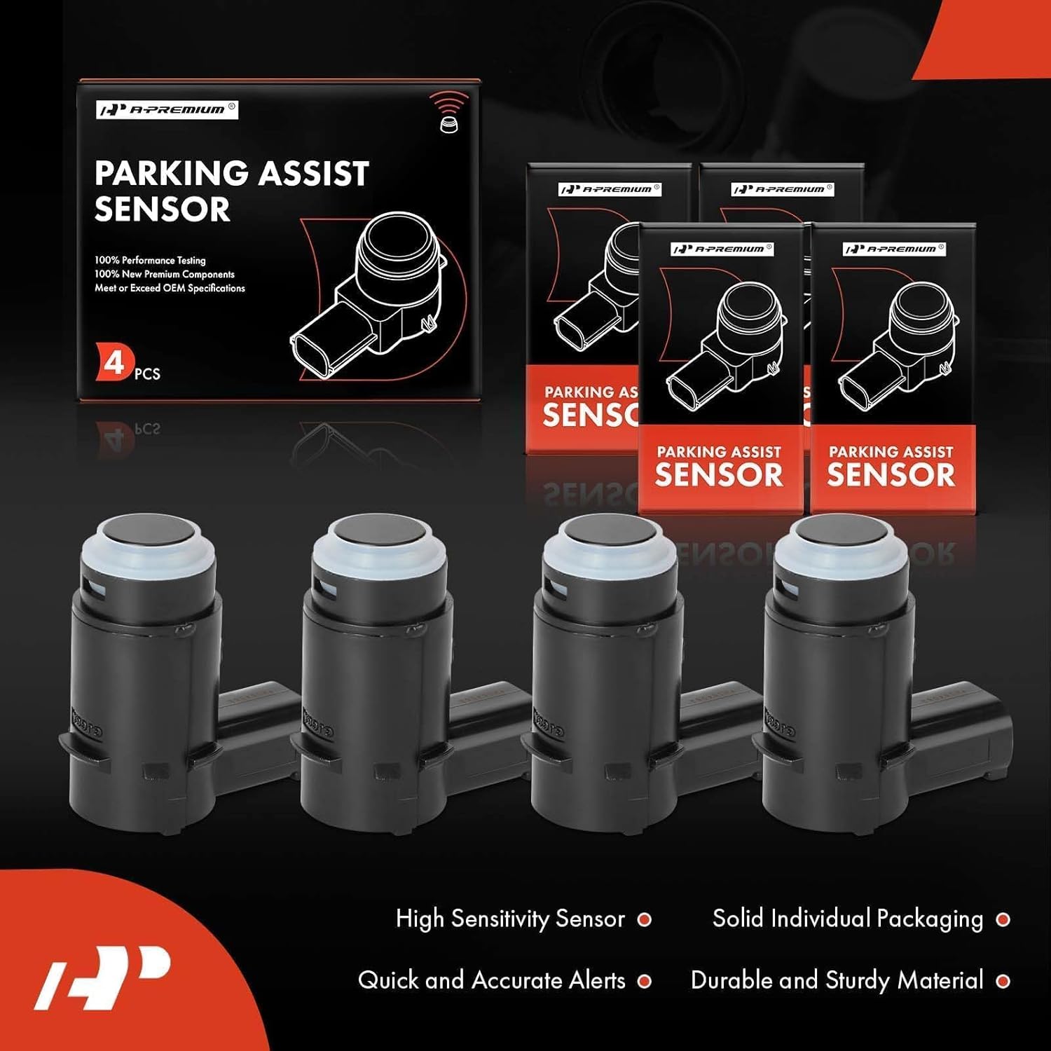 ORANGLES A-Premium 4-Piece Rear PDC Parking Sensor Kit – Compatible with Ford F-150 (2009–2014) & Lincoln Mark LT (2010–2014) | OEM Replacement 9L3Z-15K859-D - angled perspective - Image 4 of 5 | excellent for daily use | New York | Free Shipping ORANGLES