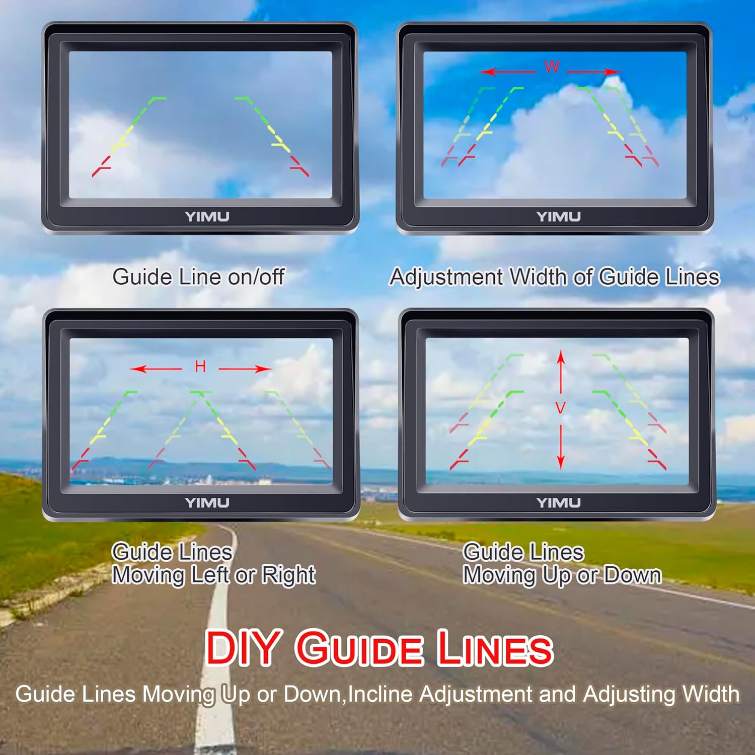 ORANGLES YIMU Backup Camera System with License Plate Reverse Camera – Plug & Play Rear View Camera with Night Vision, 150° Wide Angle & IP69K Waterproof (K4302) - high resolution display - Image 2 of 4 | perfect for office | California | Free Shipping ORANGLES