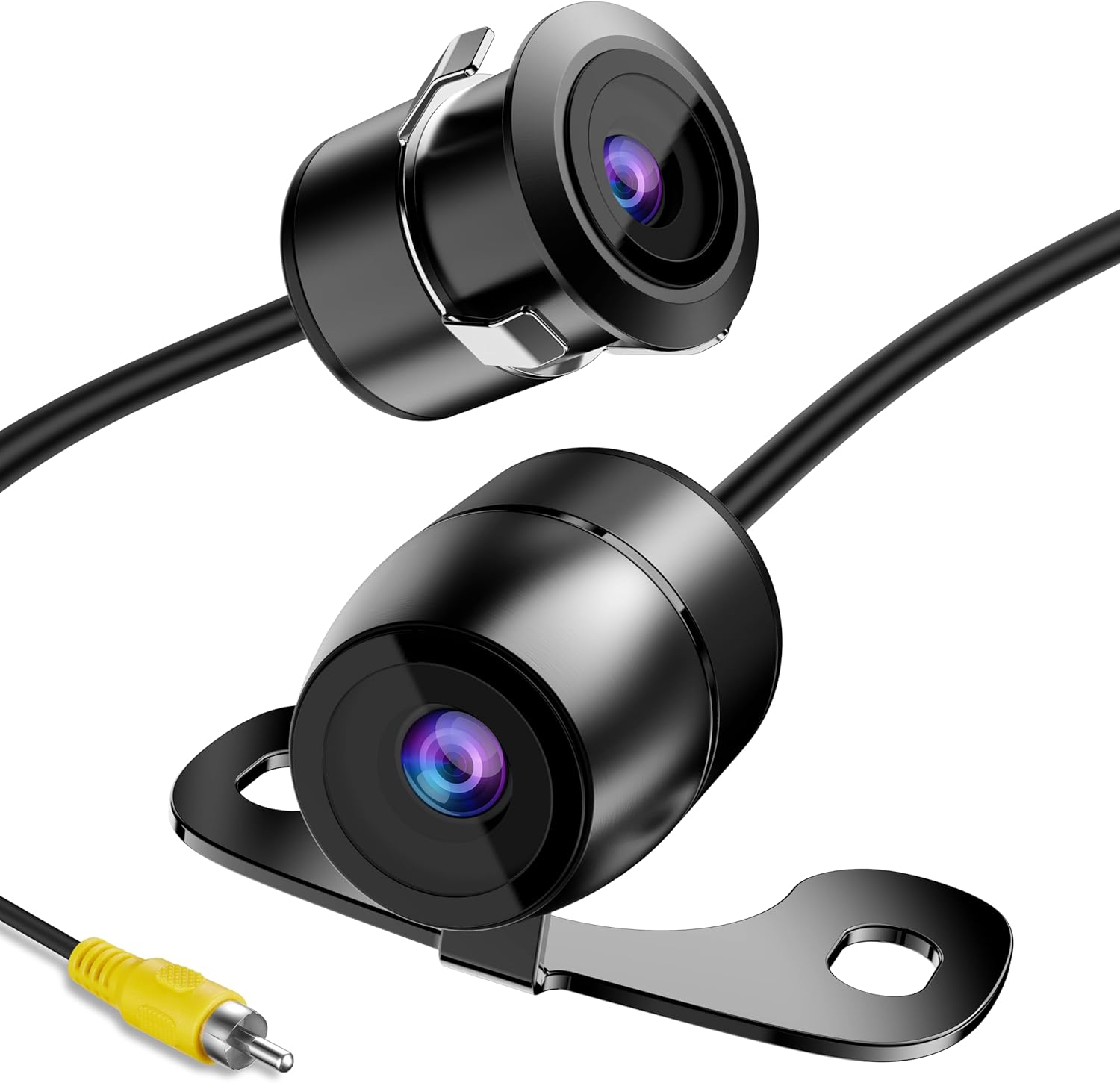 Flush Mount Backup Camera – Metal Housing 170° Wide Angle Rear/Front/Side View Camera with Night Vision & IP69 Waterproof Design for Cars, SUVs, RVs & Pickups