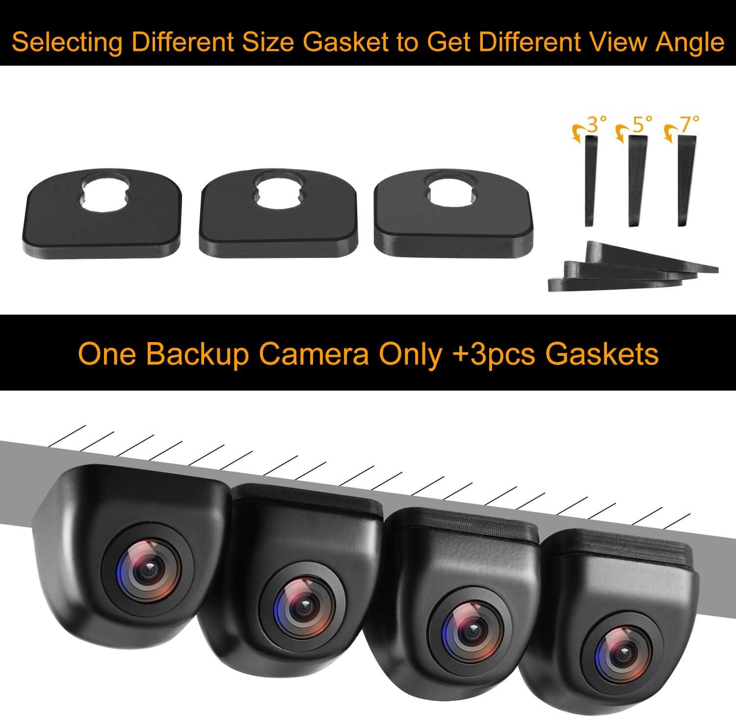 ORANGLES NATIKA Backup/Front View Camera – HD OEM Style Reverse Camera with IP69K Waterproof Design, Night Vision & Super Wide Angle for Cars, Trucks & SUVs - detailed closeup view - Image 3 of 4 | great for travel | Texas | Free Shipping ORANGLES