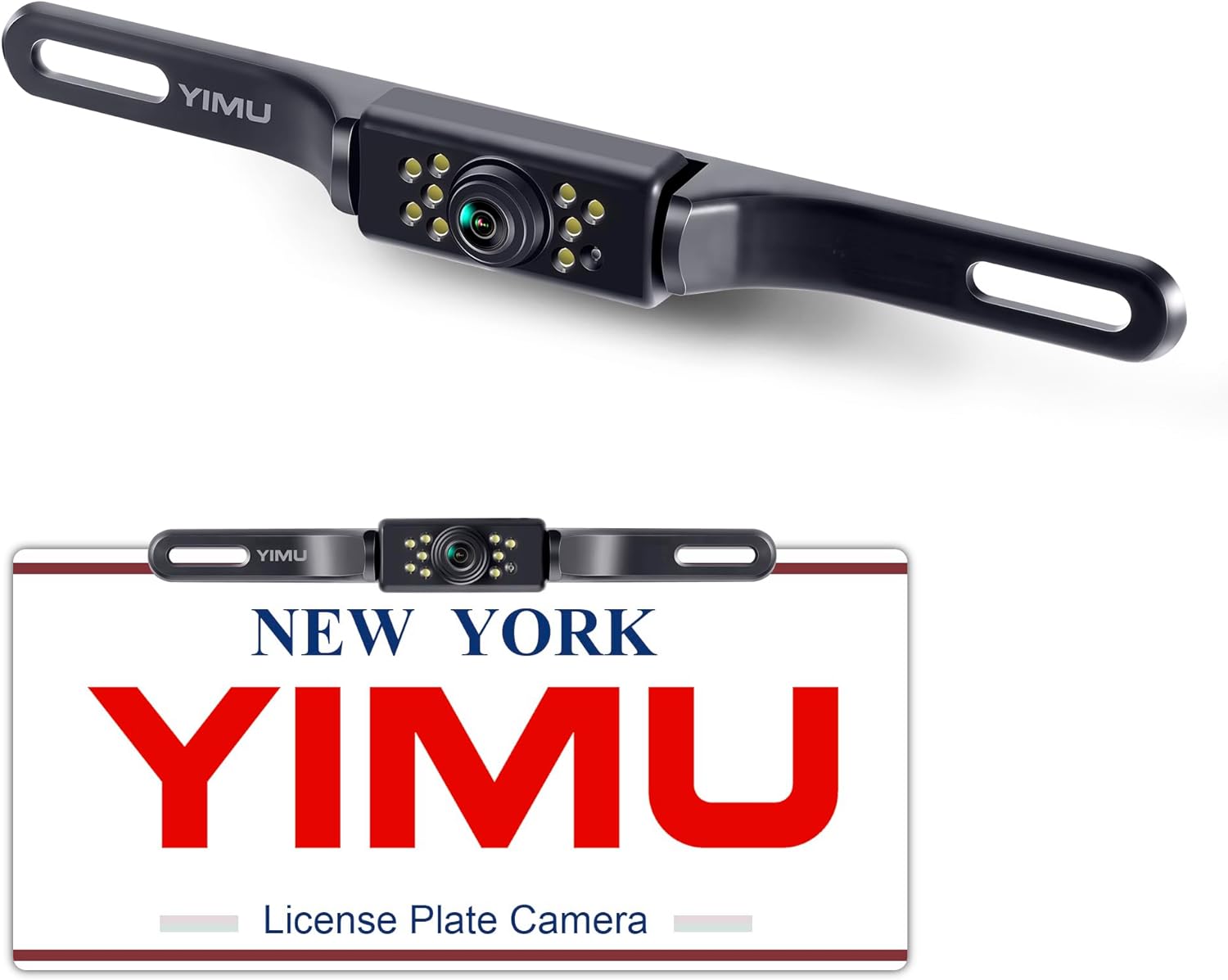 ORANGLES YIMU Car Backup Camera – License Plate Rear View Camera with 7 LED Night Vision Lights, Wide Angle & IP69K Waterproof Design - angled perspective - Image 4 of 4 | excellent for daily use | New York | Free Shipping ORANGLES