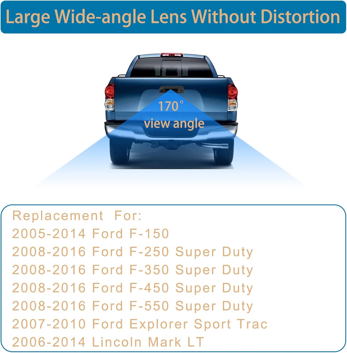 ORANGLES Tailgate Handle Rear View Backup Camera – Compatible with Ford F150, F250, F350, F450, F550 Super Duty & Explorer | 170° Wide Angle Reverse Camera Kit - full product showcase - Image 5 of 5 | suitable for professionals | Florida | Free Shipping ORANGLES