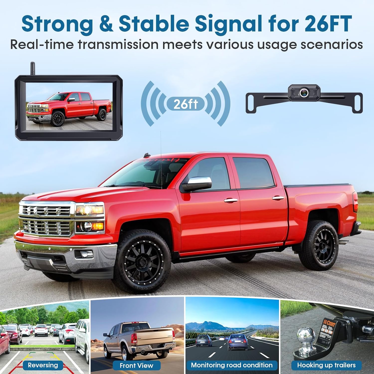 ORANGLES Wireless Backup Camera for Trucks – 5” 1080P HD Display with Night Vision, IP69K Waterproof Rear View Camera & Dual-Camera Support | Befumly H21 - high resolution display - Image 2 of 4 | perfect for office | California | Free Shipping ORANGLES