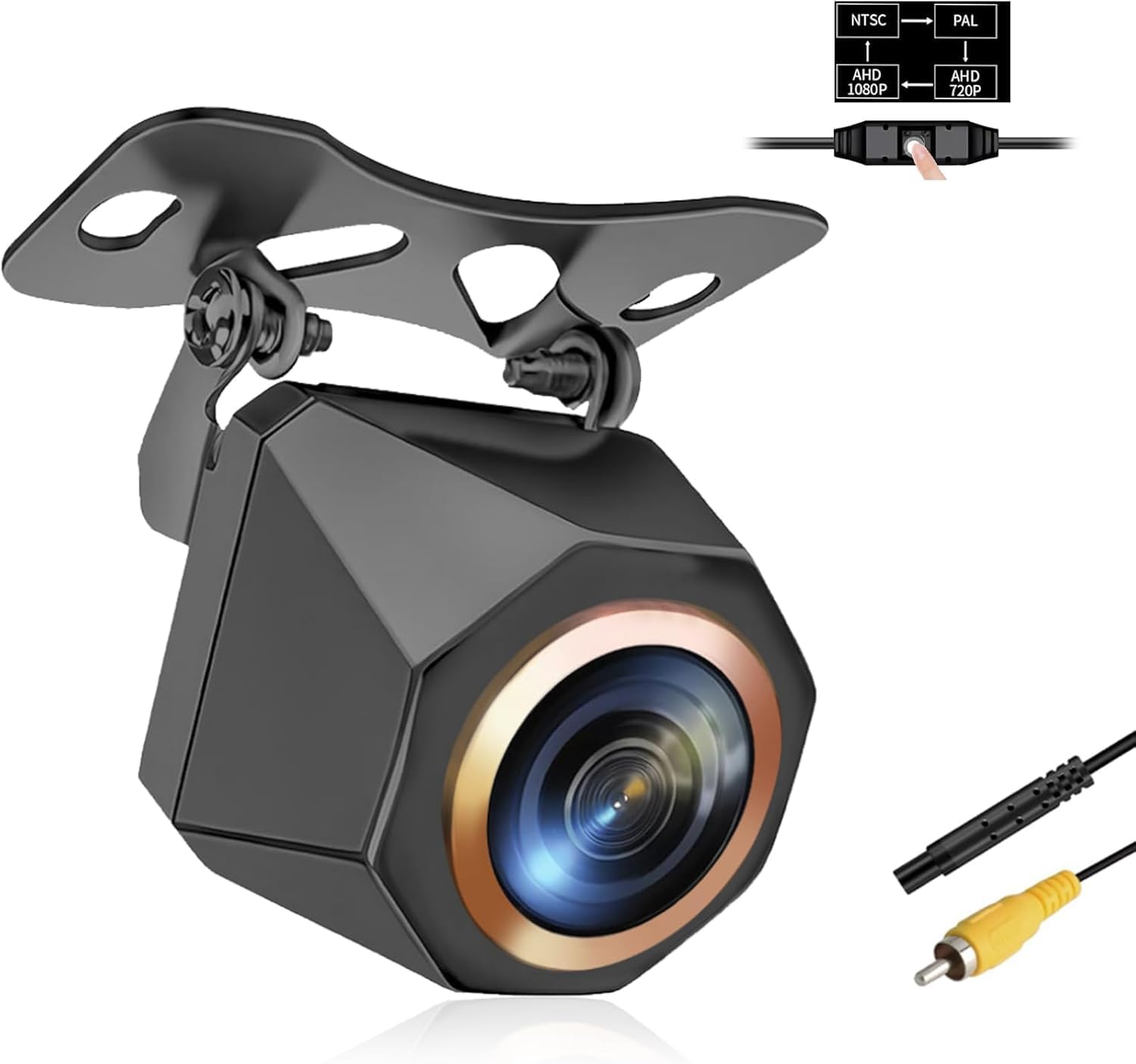 1080P AHD Backup Camera for Car – 3MP 170° Wide Angle Universal Rear View Camera with Night Vision, IP68K Waterproof, 12–24V & Guide Line for Cars, SUVs & Trucks