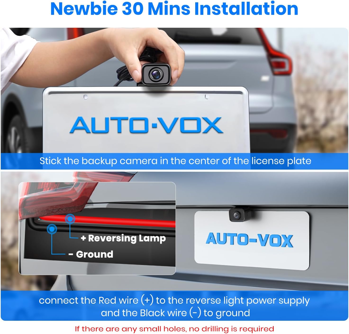 ORANGLES AUTO-VOX CS-2 Wireless Backup Camera – 4.3” Car Monitor System with Super Night Vision, Stable Digital Signal & Easy Installation for Trucks, SUVs & Trailers - angled perspective - Image 4 of 4 | excellent for daily use | New York | Free Shipping ORANGLES