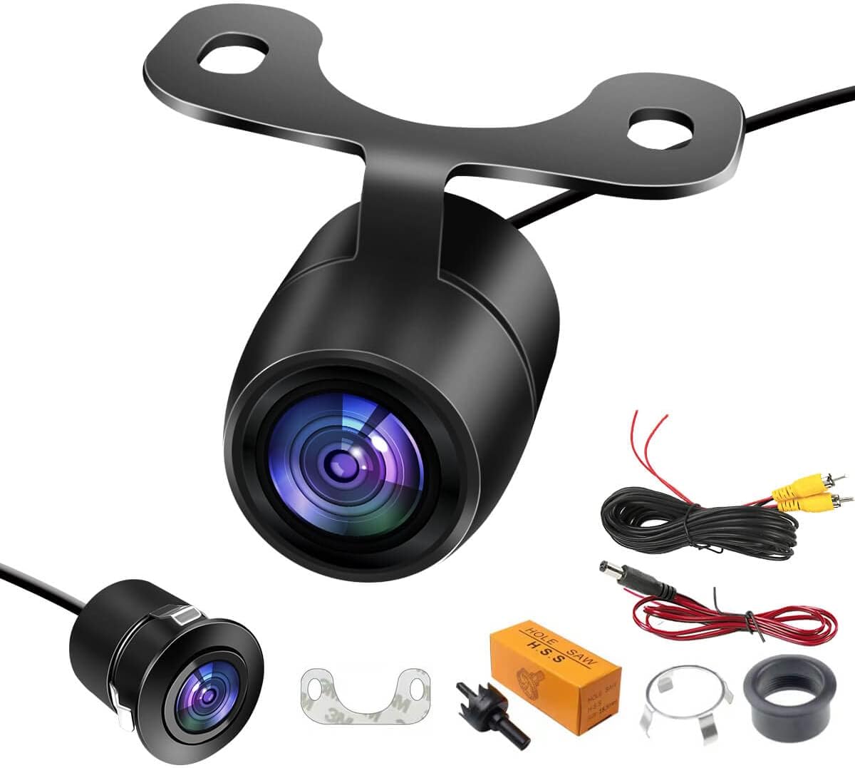 HD CMOS Wide Angle Backup Camera – Rear/Front/Side View Reverse Parking Camera with Waterproof Design & Dual Installation Options for Cars