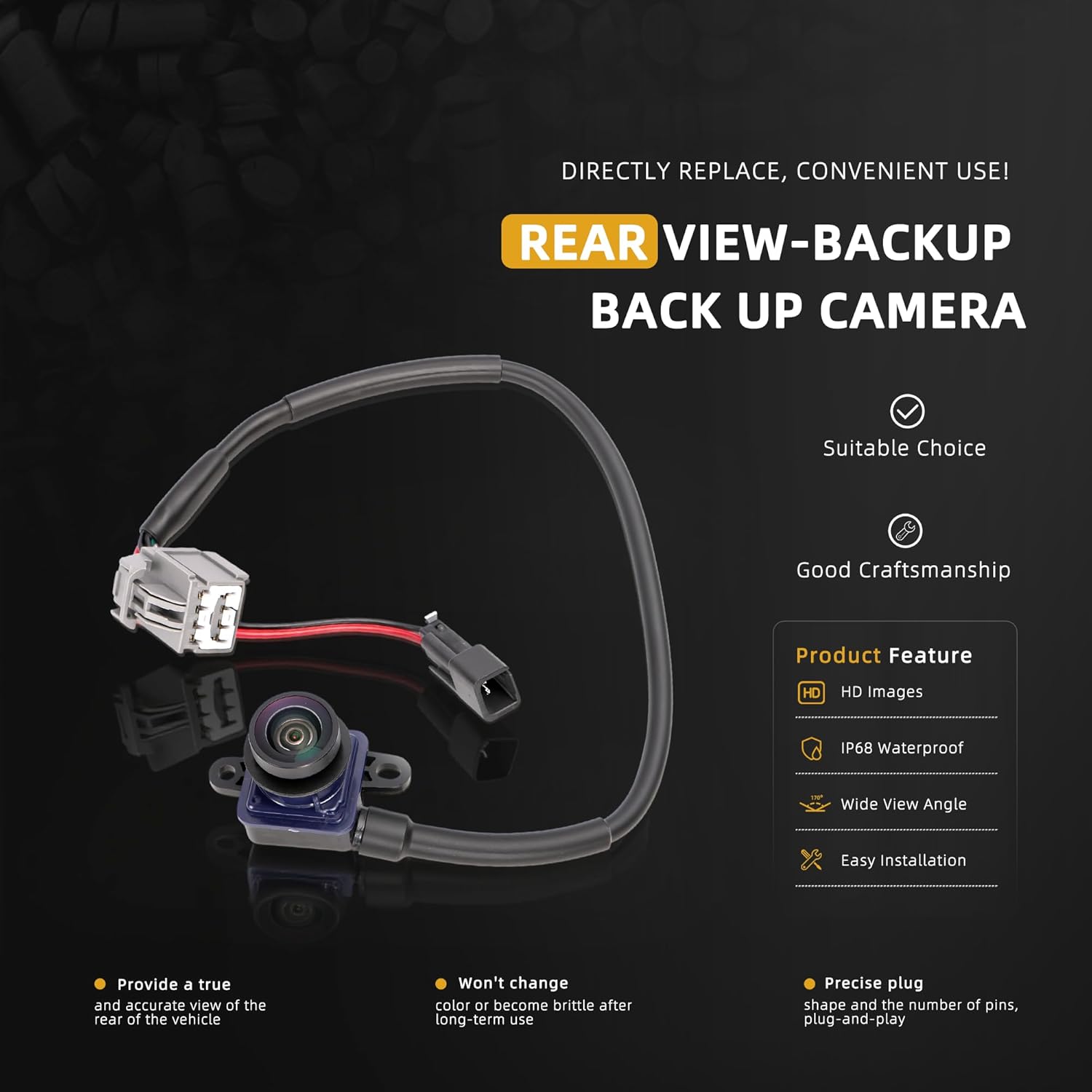 ORANGLES Rear View Backup Camera Compatible with Dodge Journey 2011–2020 – Park Assist Reverse Camera Replacement OE 56054158AG / 56054158AB-AF - angled perspective - Image 4 of 5 | excellent for daily use | New York | Free Shipping ORANGLES