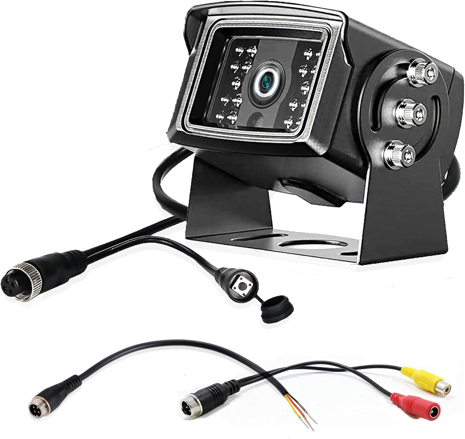 1080P HD RV Backup Camera – PAL/NTSC Rear View Reverse Camera with RCA & 4-Pin M12 GX12 Connector, Night Vision Waterproof Camera for RVs, Trucks & Trailers