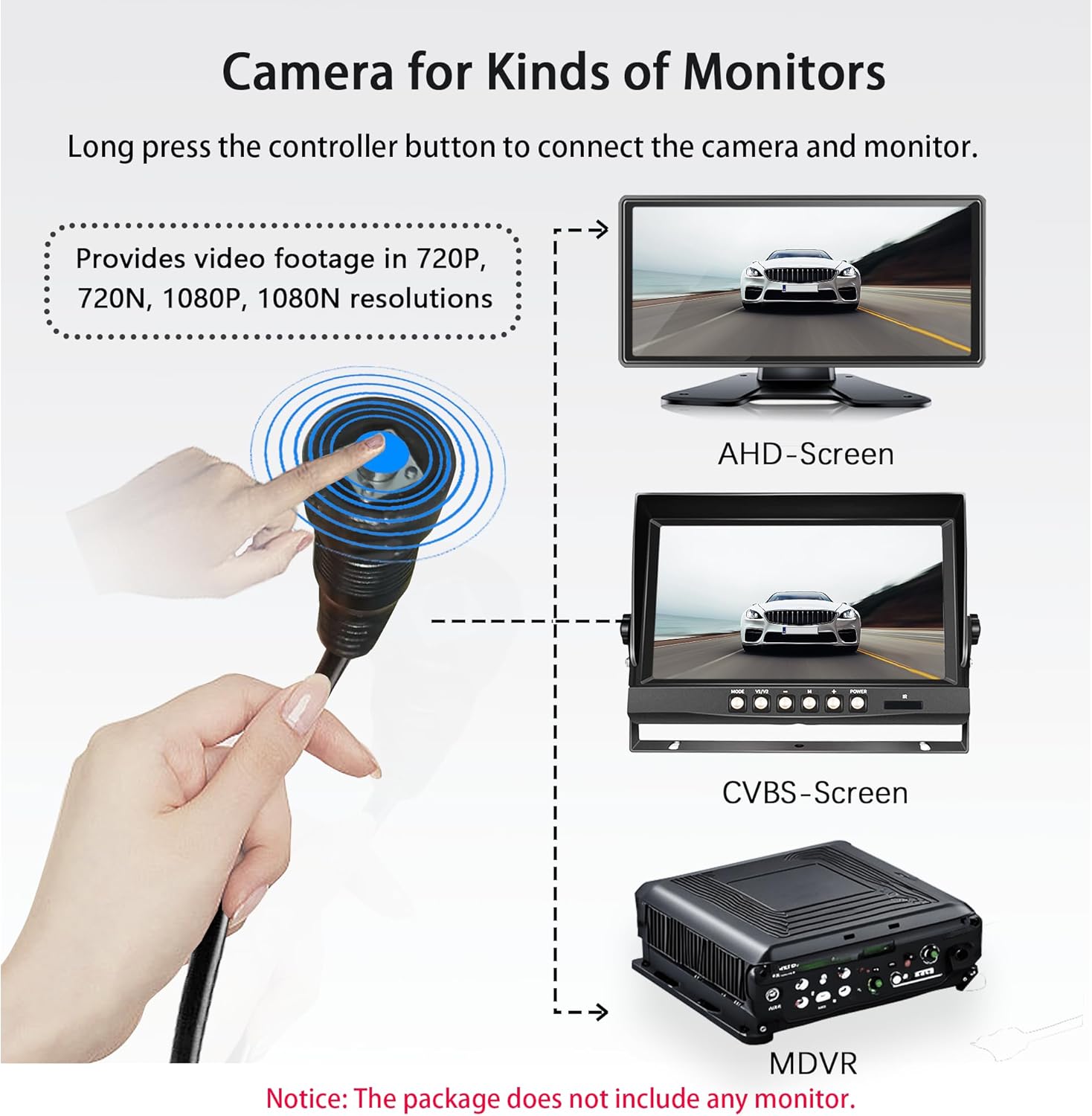 ORANGLES 1080P HD RV Backup Camera – PAL/NTSC Rear View Reverse Camera with RCA & 4-Pin M12 GX12 Connector, Night Vision Waterproof Camera for RVs, Trucks & Trailers - high resolution display - Image 2 of 4 | perfect for office | California | Free Shipping ORANGLES