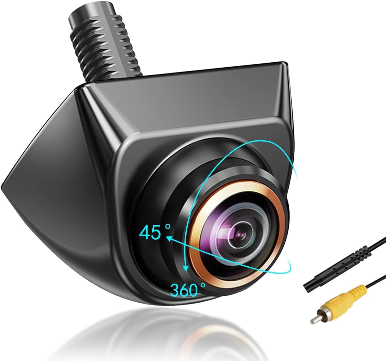 1080P AHD Backup Camera – 170° Wide Angle 360° Rotatable Reverse Camera with Night Vision & IP69K Waterproof Design for Trucks, Cars & SUVs
