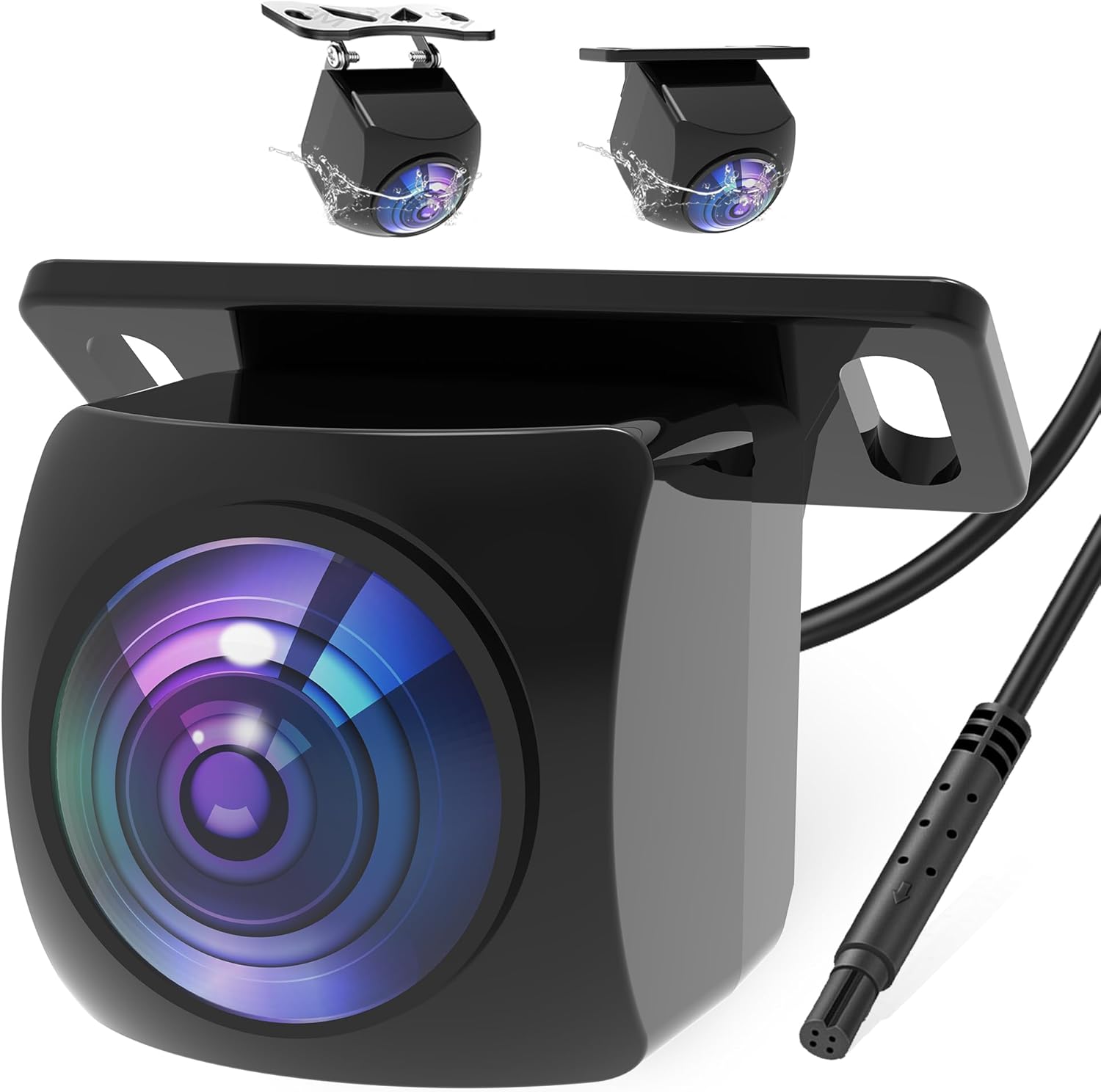 AHD 1080P Backup Camera for Car – 170° Wide Angle License Plate Rear View Camera with Night Vision & IP69K Waterproof Design for Cars, SUVs & RVs