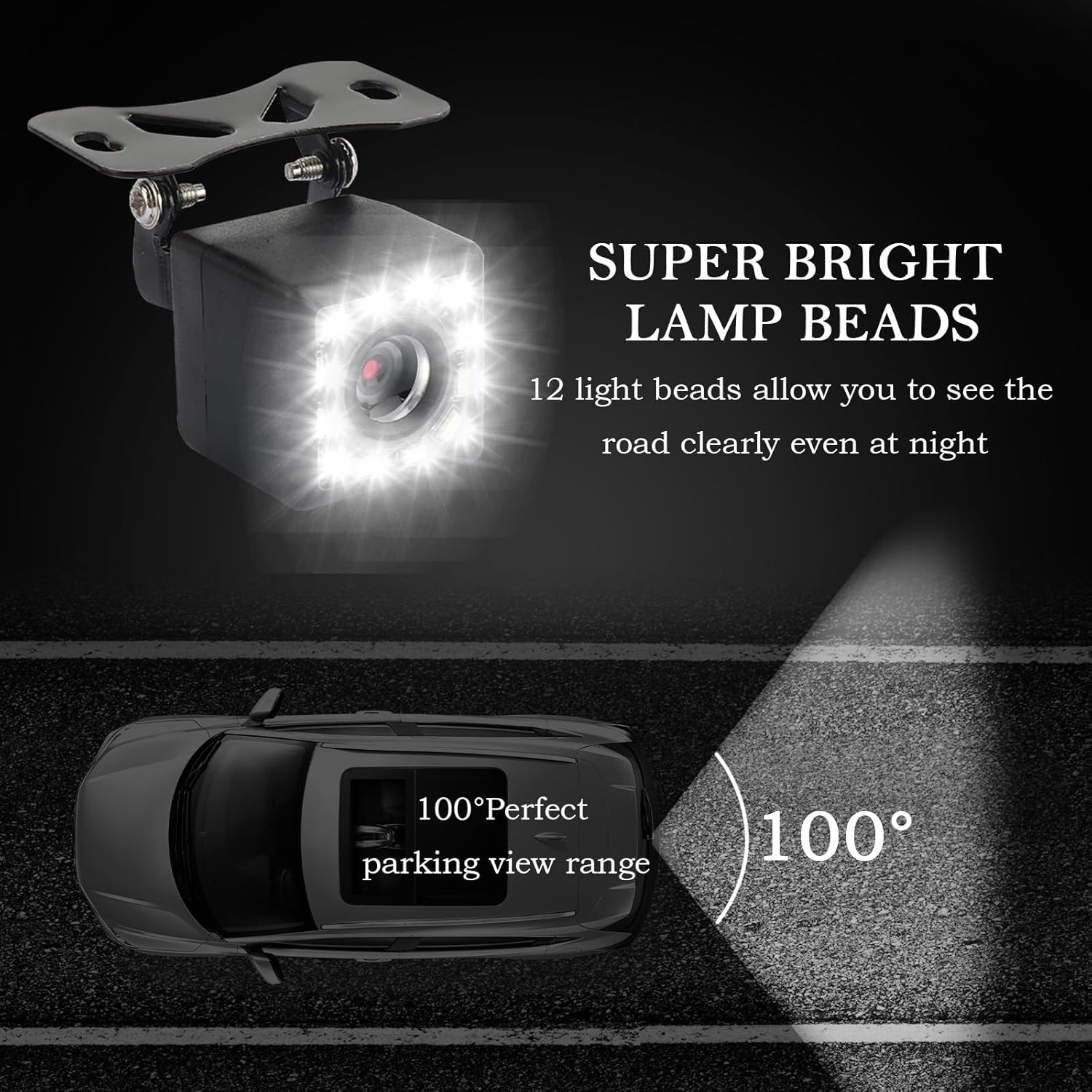 ORANGLES Plug & Play Backup Camera with 4.6” Monitor – 12 LED HD Rearview Mirror Camera with Night Vision & 150° Wide Angle for Cars & SUVs - high resolution display - Image 2 of 4 | perfect for office | California | Free Shipping ORANGLES