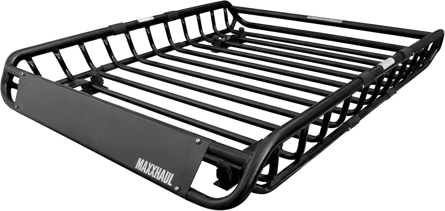 MaxxHaul Steel Roof Rack Cargo Basket 46” x 36” x 4.5” – Universal Roof Top Carrier with 150 lb Capacity for Cars, SUVs, Vans & RVs (70115)