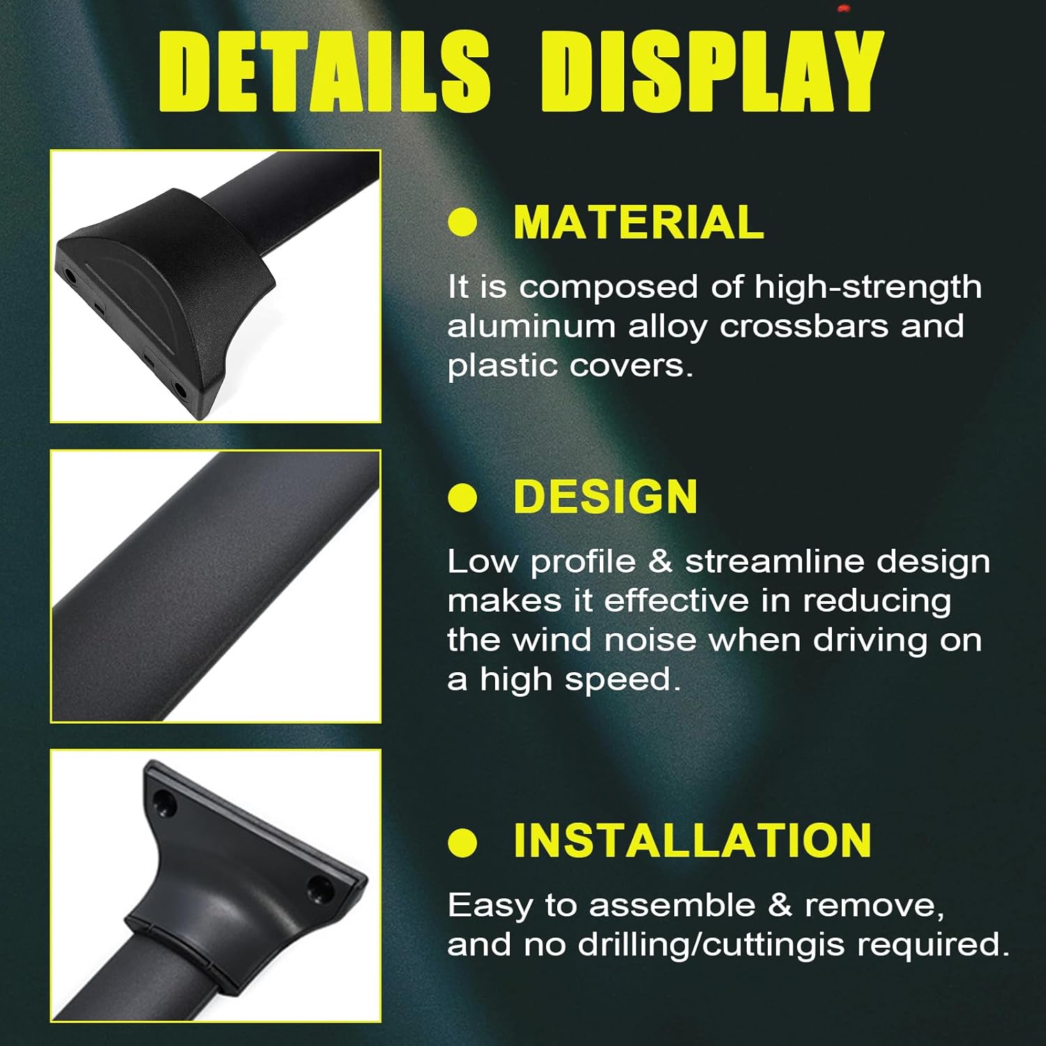 ORANGLES 4PCS Roof Rack Side Rails & Cross Bars Compatible with Honda Odyssey 2018–2026 – Black Roof Rails for Luggage, Kayaks, Bikes & Canoes - angled perspective - Image 4 of 4 | excellent for daily use | New York | Free Shipping ORANGLES