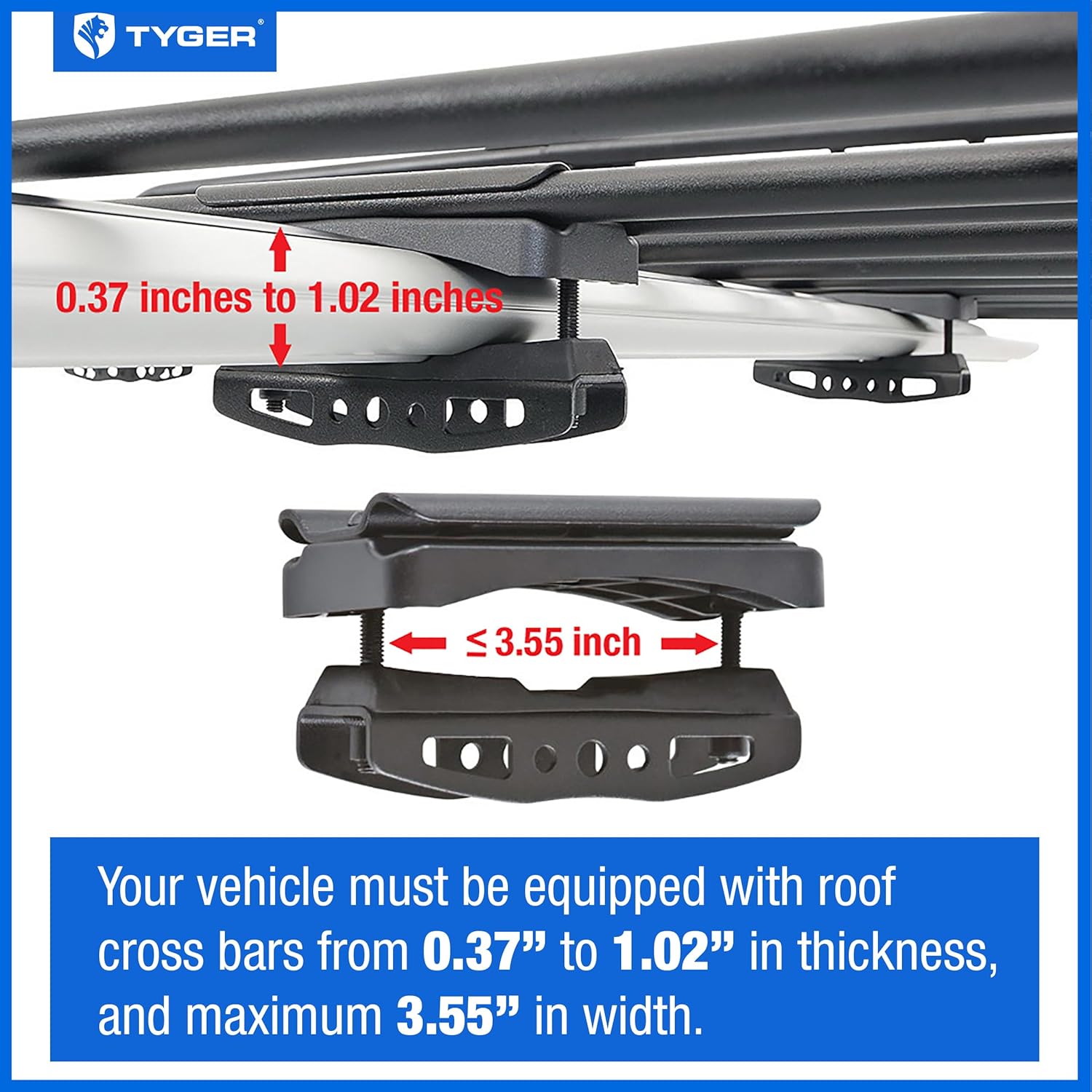 ORANGLES Tyger Auto TG-RK1B942B Heavy Duty Roof Mounted Cargo Basket Rack – 57.5” x 42” x 6” Rooftop Luggage Carrier with Wind Fairing, Black - high resolution display - Image 2 of 4 | perfect for office | California | Free Shipping ORANGLES
