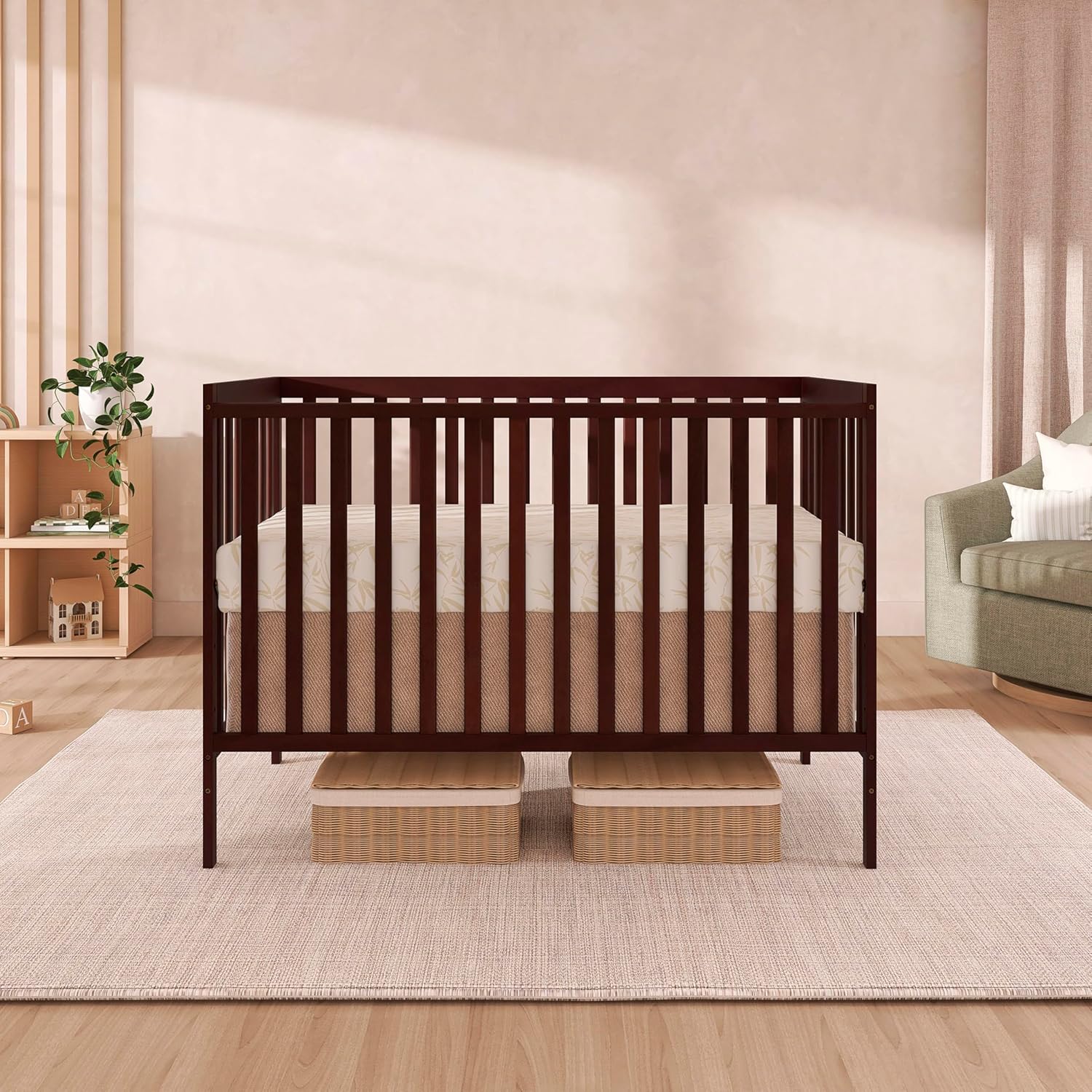 ORANGLES Dream On Me Synergy 5-in-1 Convertible Full-Size Baby Crib – Espresso Sustainable Pinewood Crib with Toddler, Daybed & Full Bed Conversion - full product showcase - Image 5 of 5 | suitable for professionals | Florida | Free Shipping ORANGLES